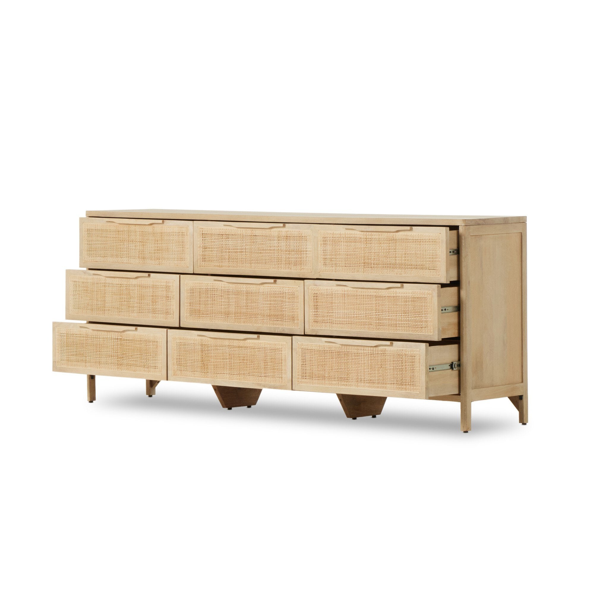 Sydney 9 Drawer Dresser - Natural Cane