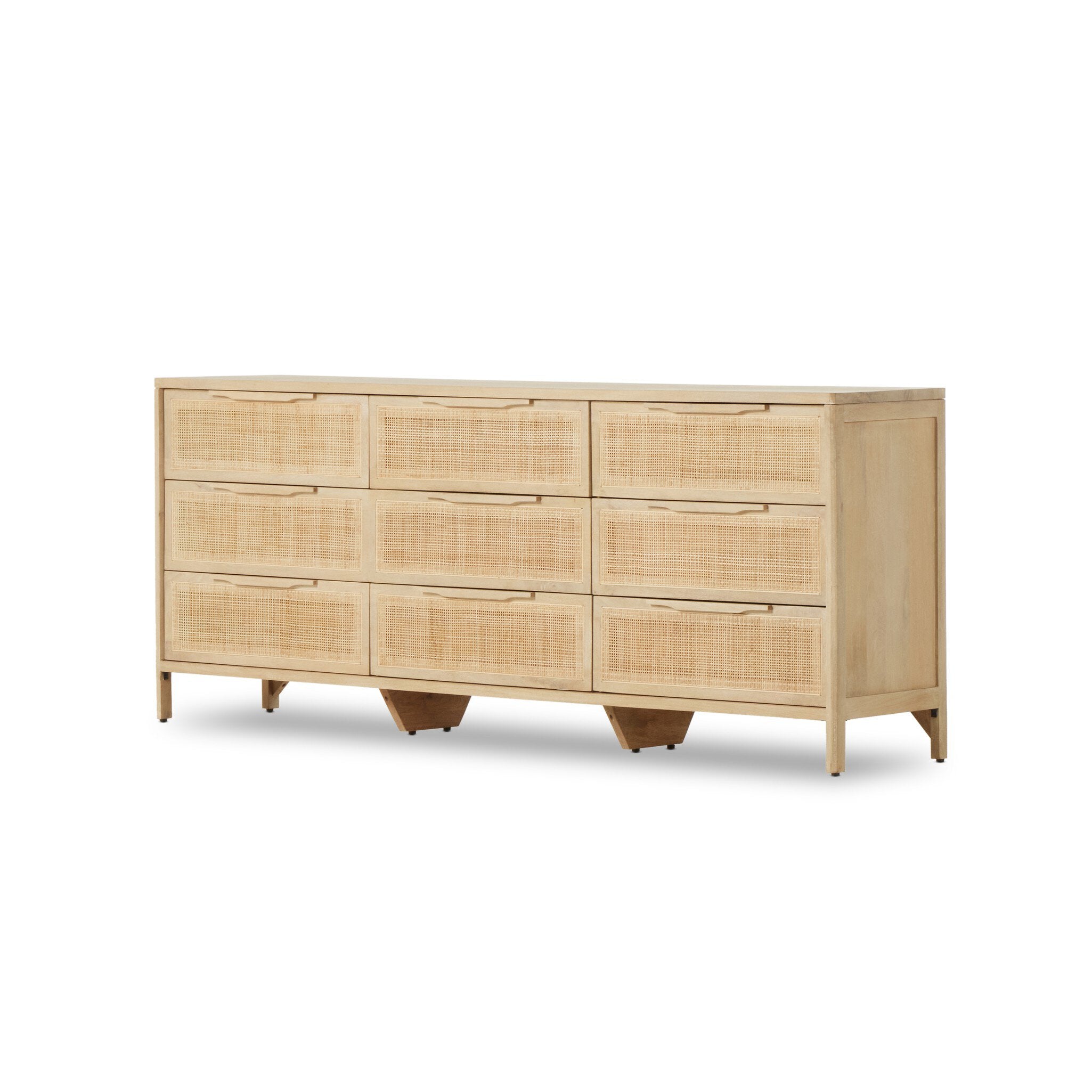 Sydney 9 Drawer Dresser - Natural Cane