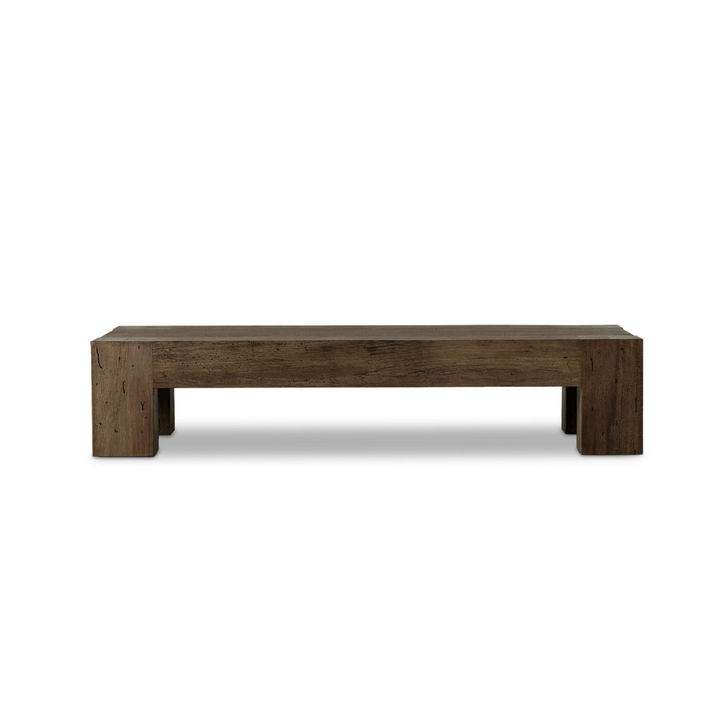 Abaso Rectangular Coffee Table - Ebony Rustic Wormwood Oak