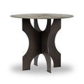 Round Side Table In Solid Iron - Bronze Hammered Textured
