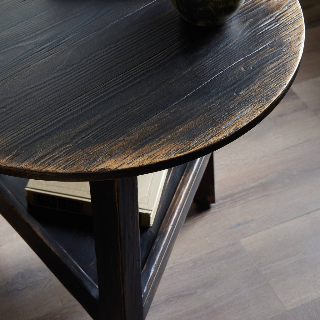 Kickapoo River Cricket Table - Distressed Black Veneer