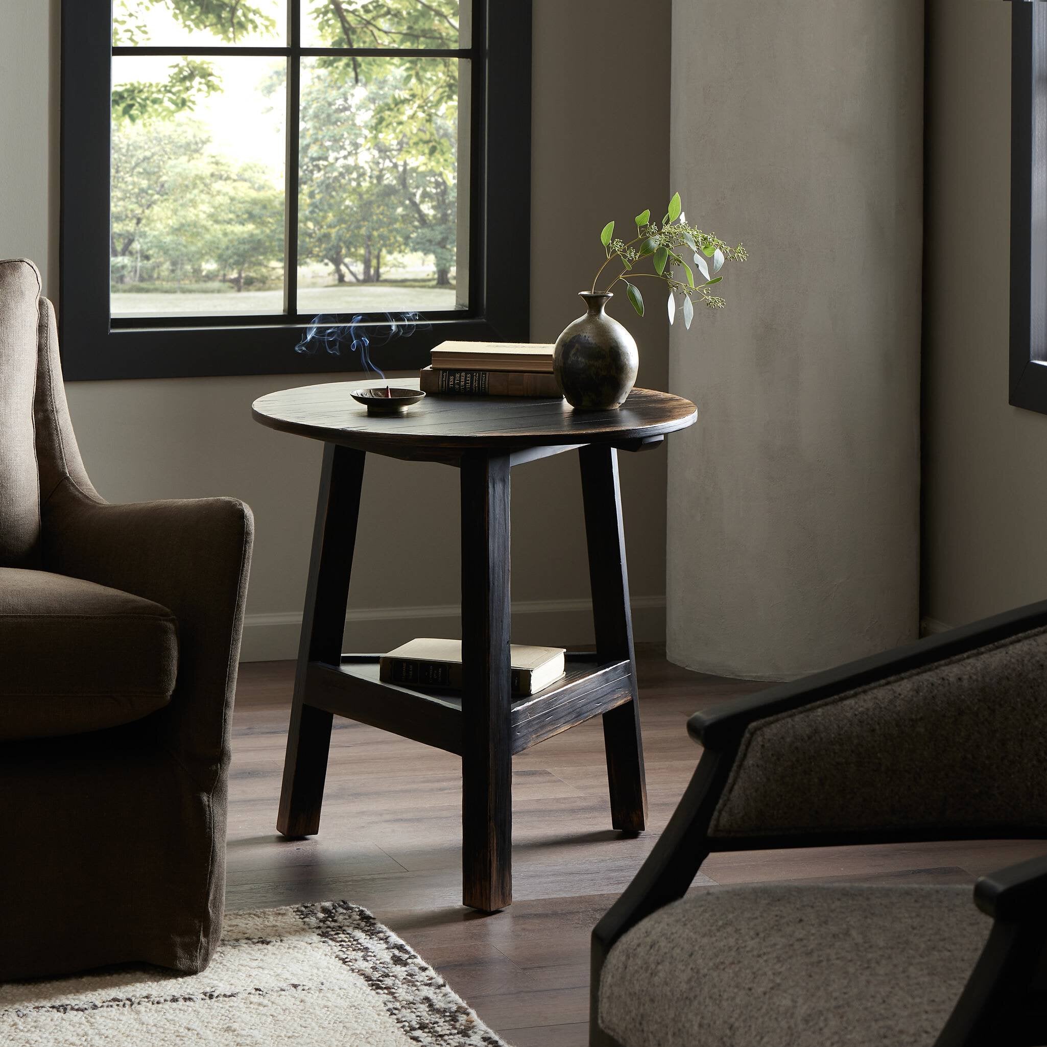 Kickapoo River Cricket Table - Distressed Black Veneer