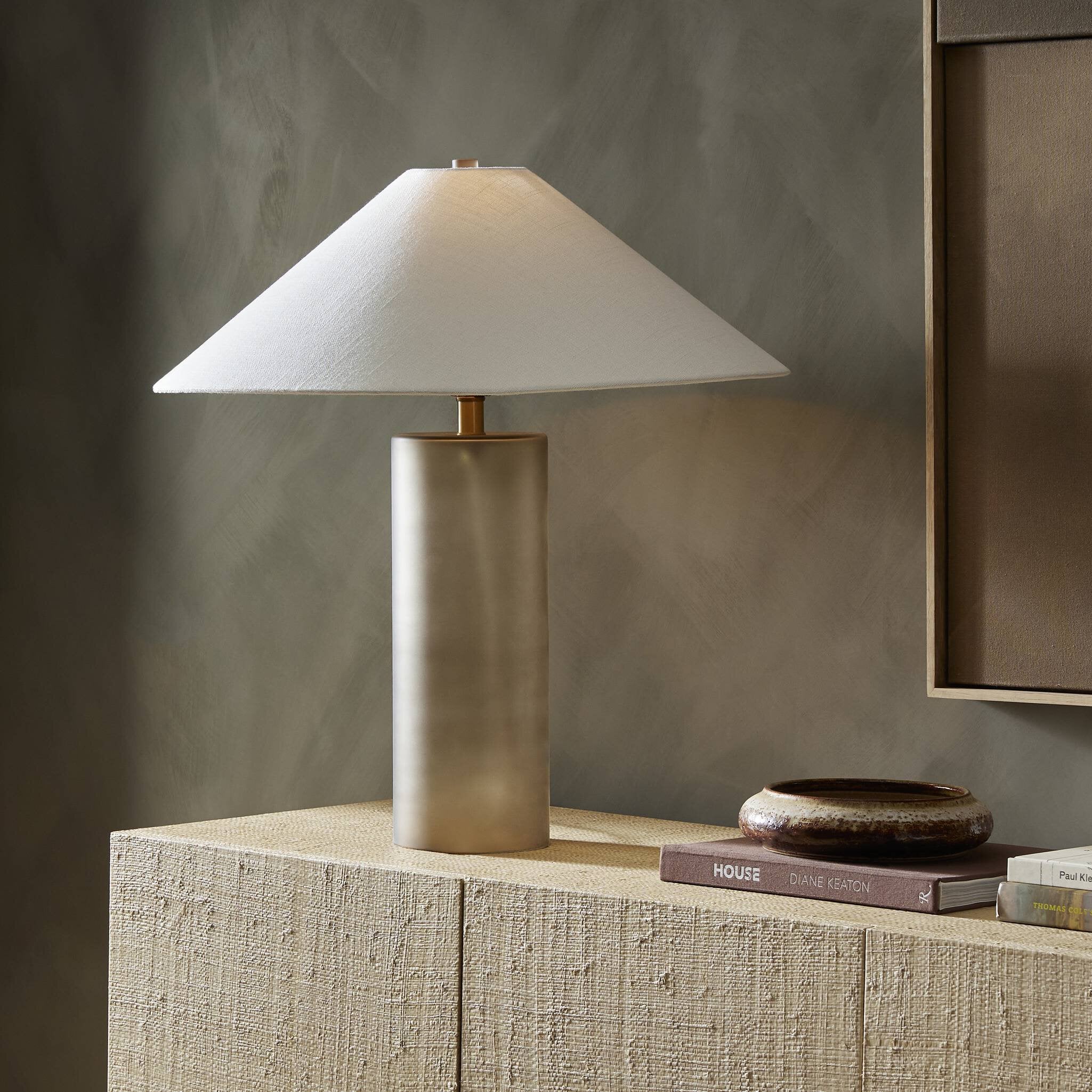 Patton Table Lamp - Smoked Blown Glass