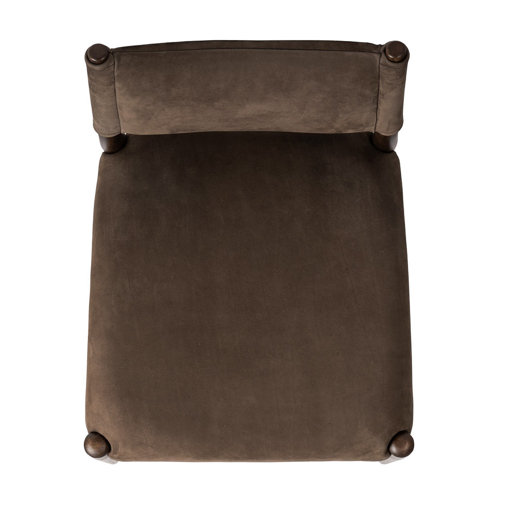 Jayla Armless Dining Chair - Nubuck Cigar