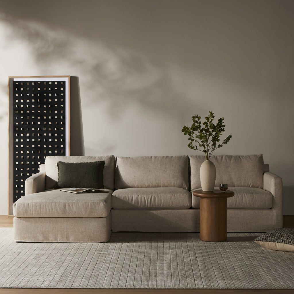 Hampton 2-Piece Slipcover Sectional - Evere Creme | LAF