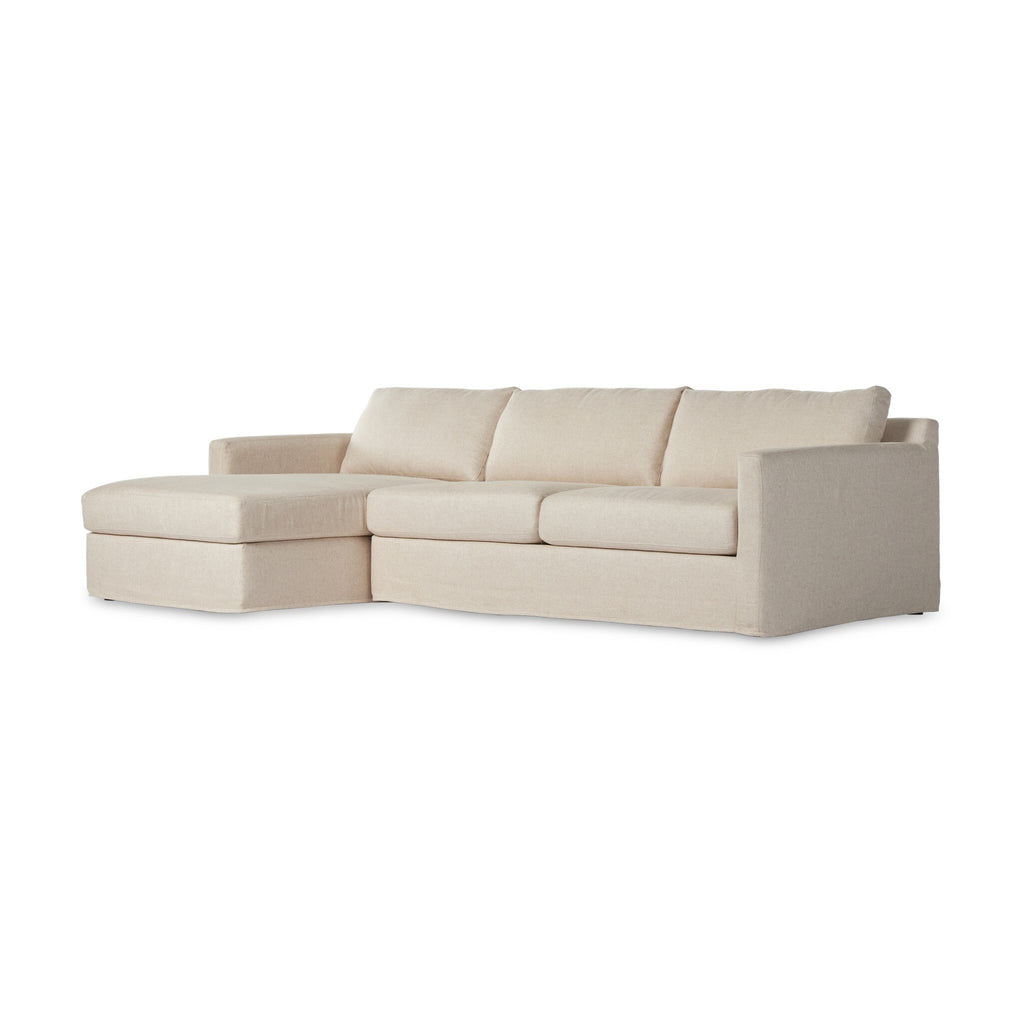 Hampton 2-Piece Slipcover Sectional - Evere Creme | LAF