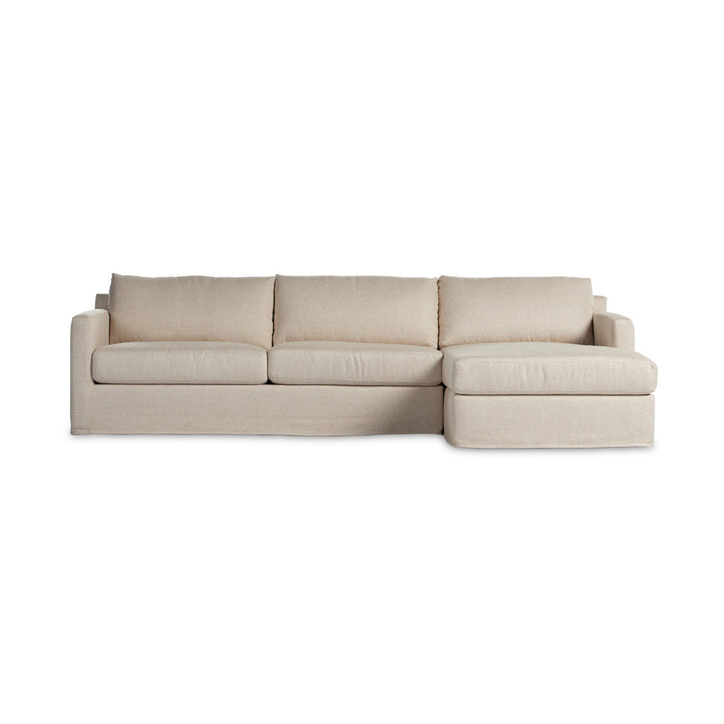 Hampton 2-Piece Slipcover Sectional - Evere Creme | RAF