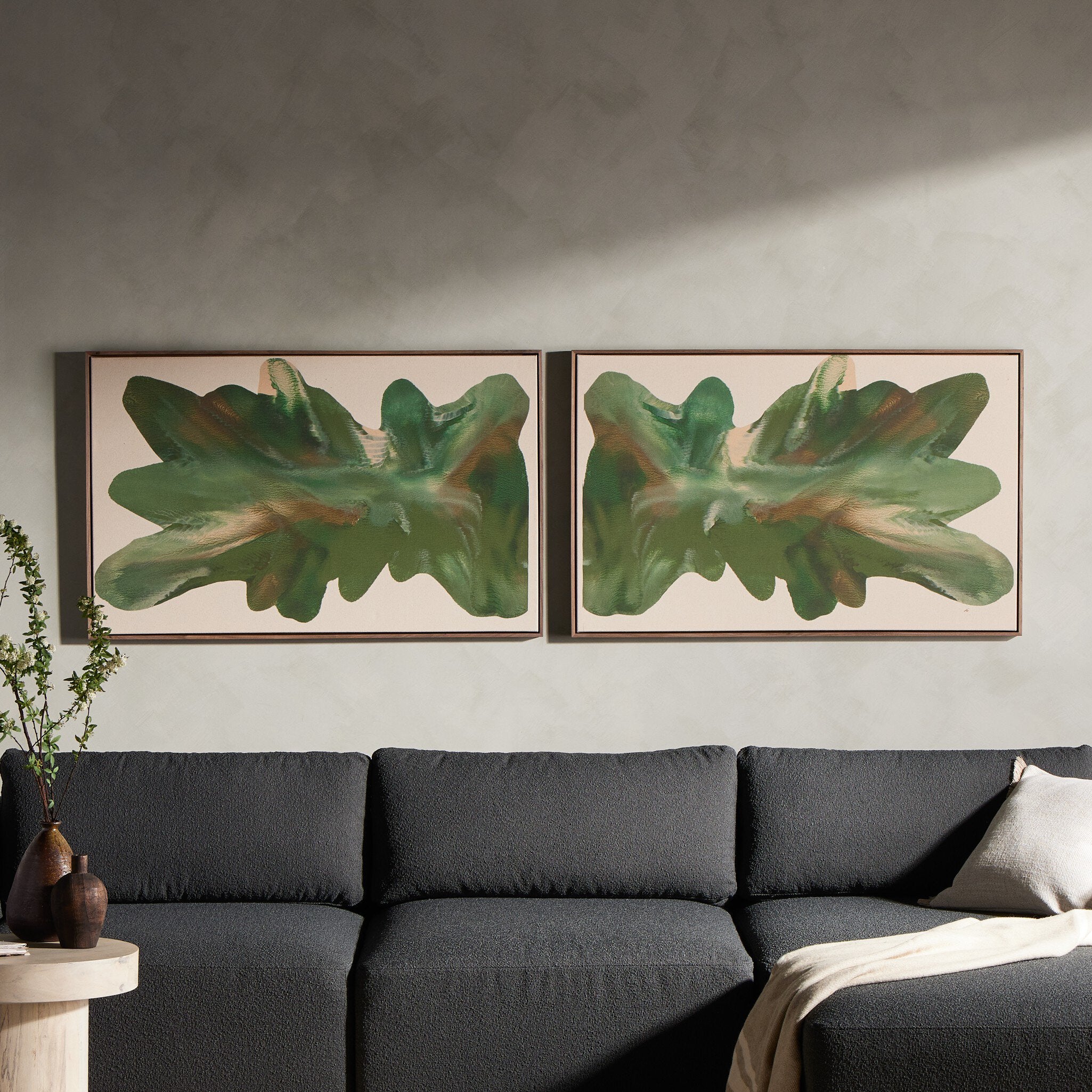 Rorschach Forrest Diptych by Orfeo Quagliata - Rustic Walnut Floater