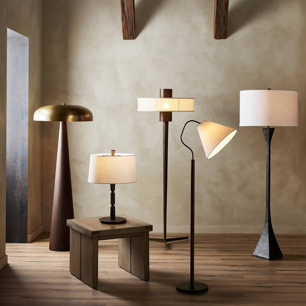 Tapered Forged Floor Lamp - Forged Black Aluminum