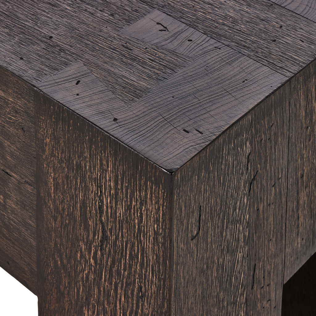 Abaso Accent Bench - Ebony Rustic Wormwood Oak