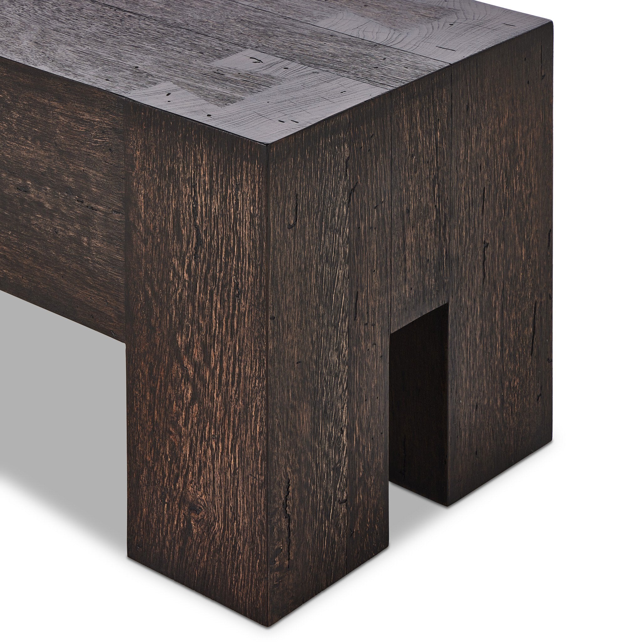 Abaso Accent Bench - Ebony Rustic Wormwood Oak