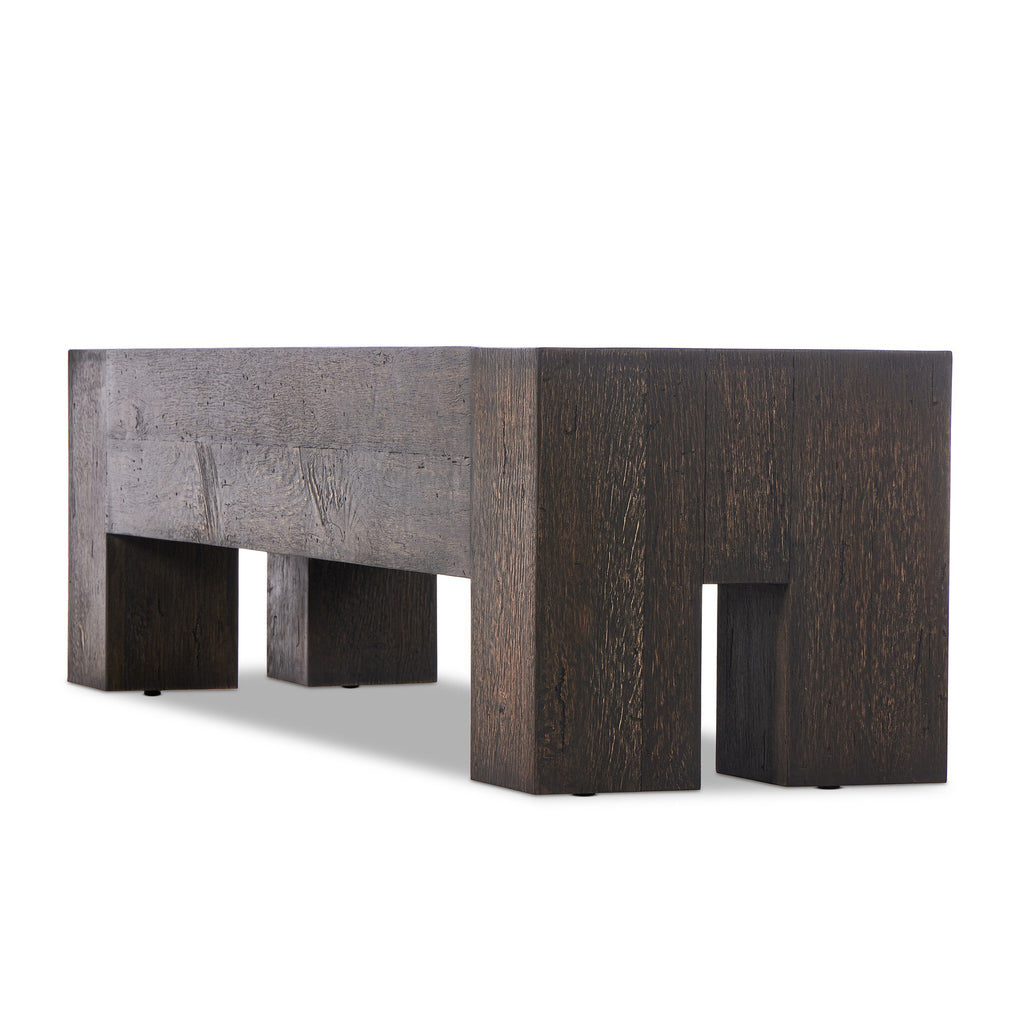 Abaso Accent Bench - Ebony Rustic Wormwood Oak