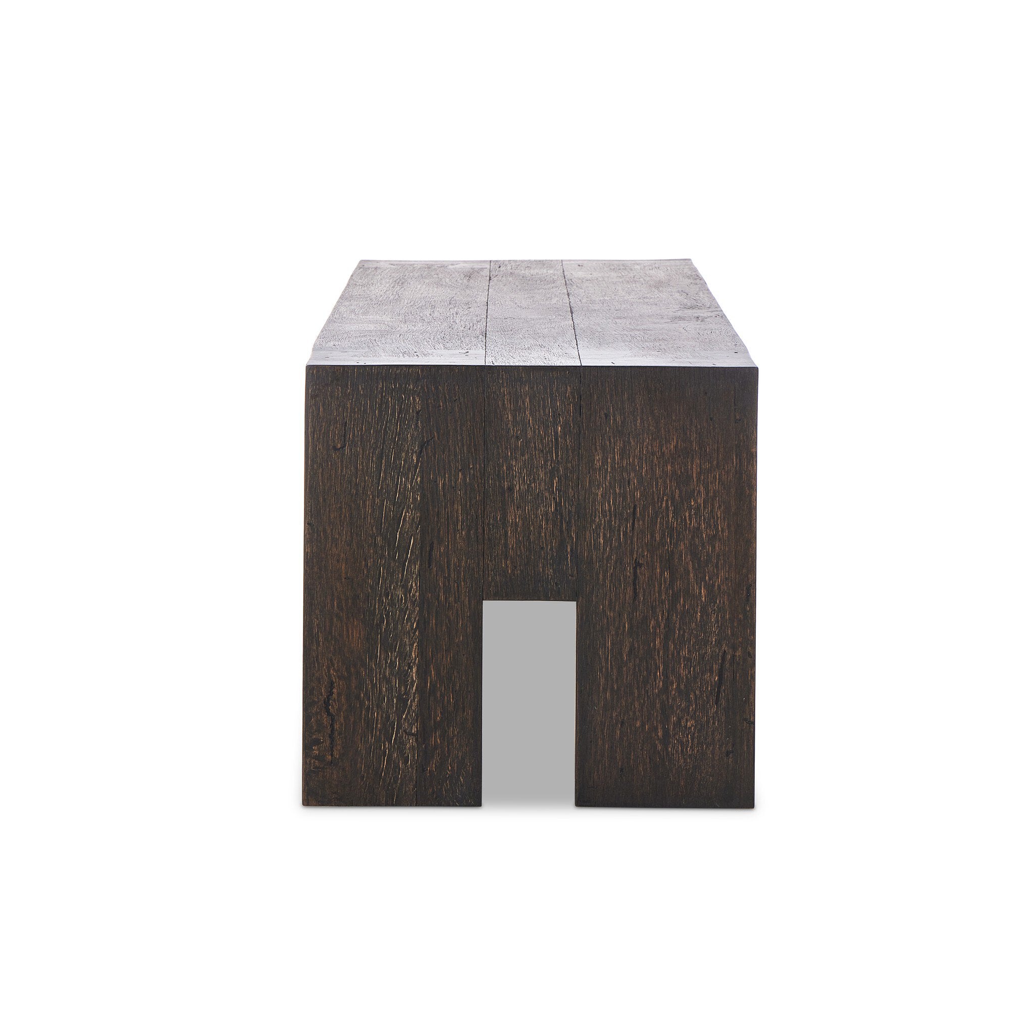 Abaso Accent Bench - Ebony Rustic Wormwood Oak