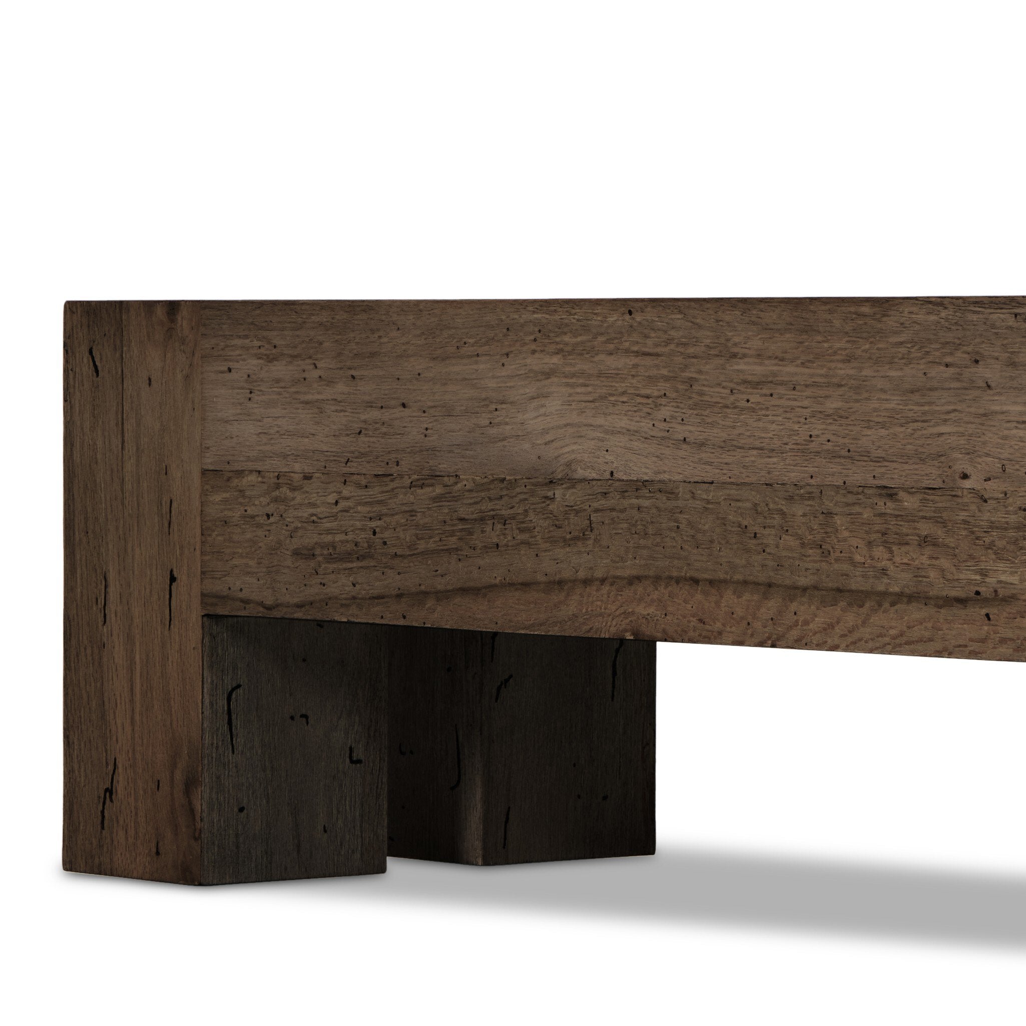 Abaso Large Accent Bench - Ebony Rustic Wormwood Oak