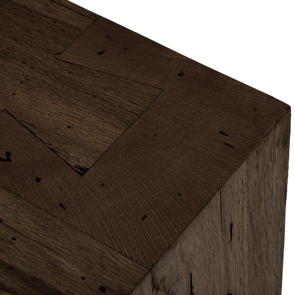 Abaso Large Accent Bench - Ebony Rustic Wormwood Oak