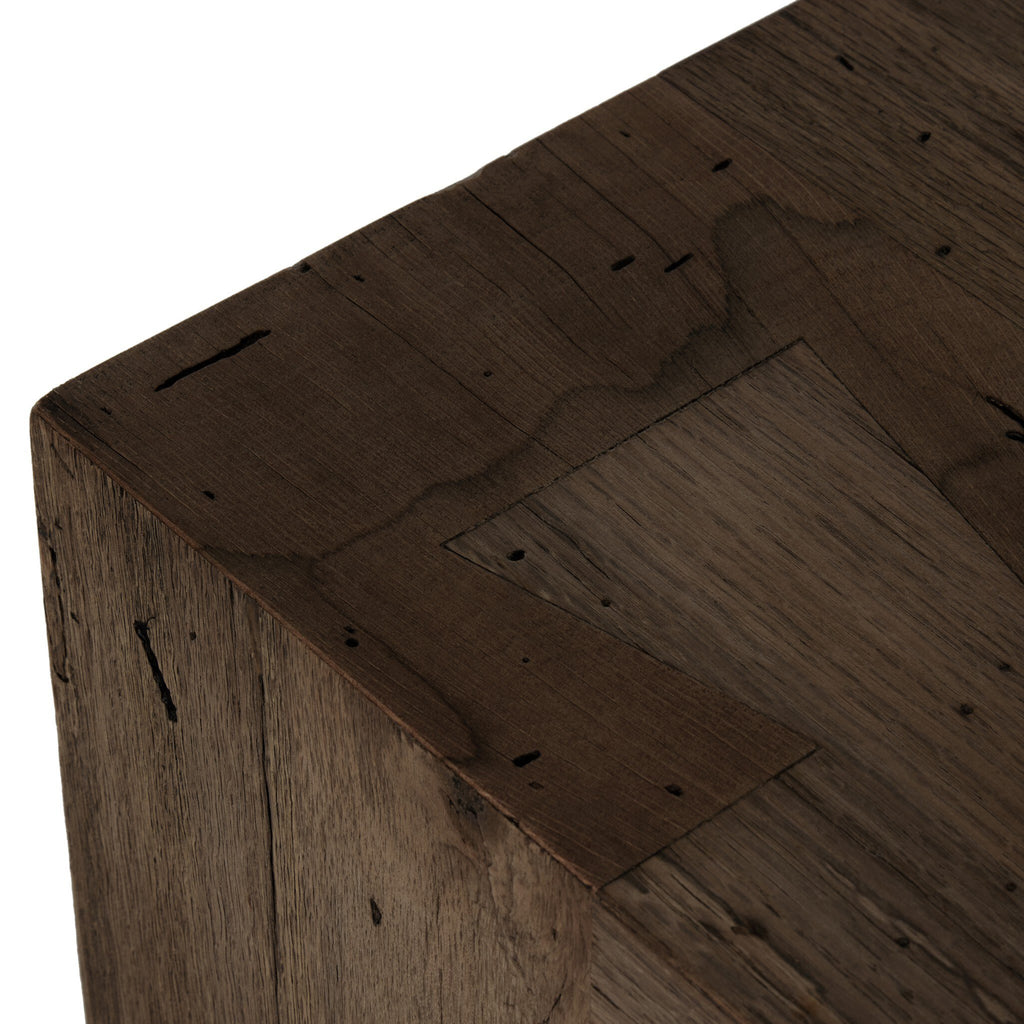 Abaso Large Accent Bench - Ebony Rustic Wormwood Oak