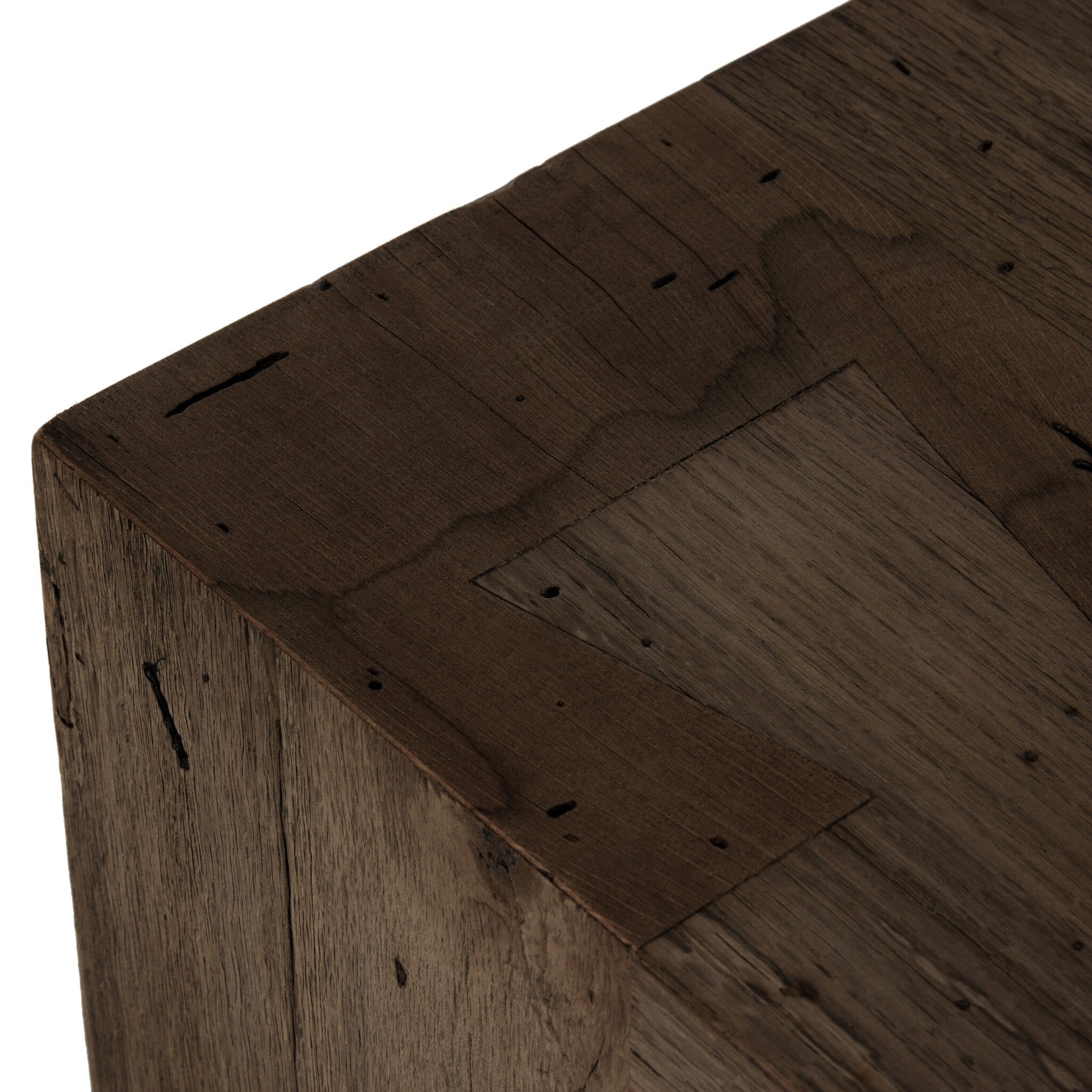 Abaso Large Accent Bench - Ebony Rustic Wormwood Oak