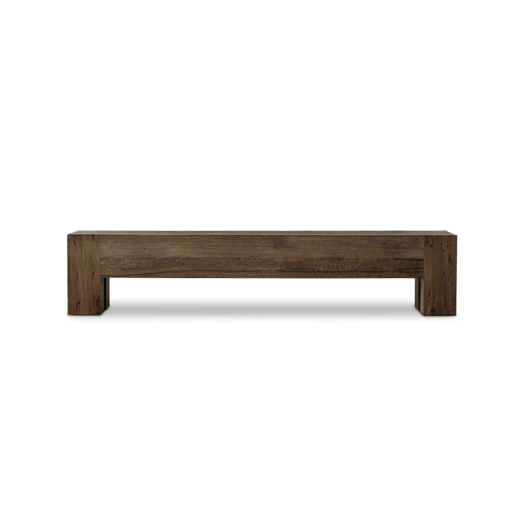 Abaso Large Accent Bench - Ebony Rustic Wormwood Oak