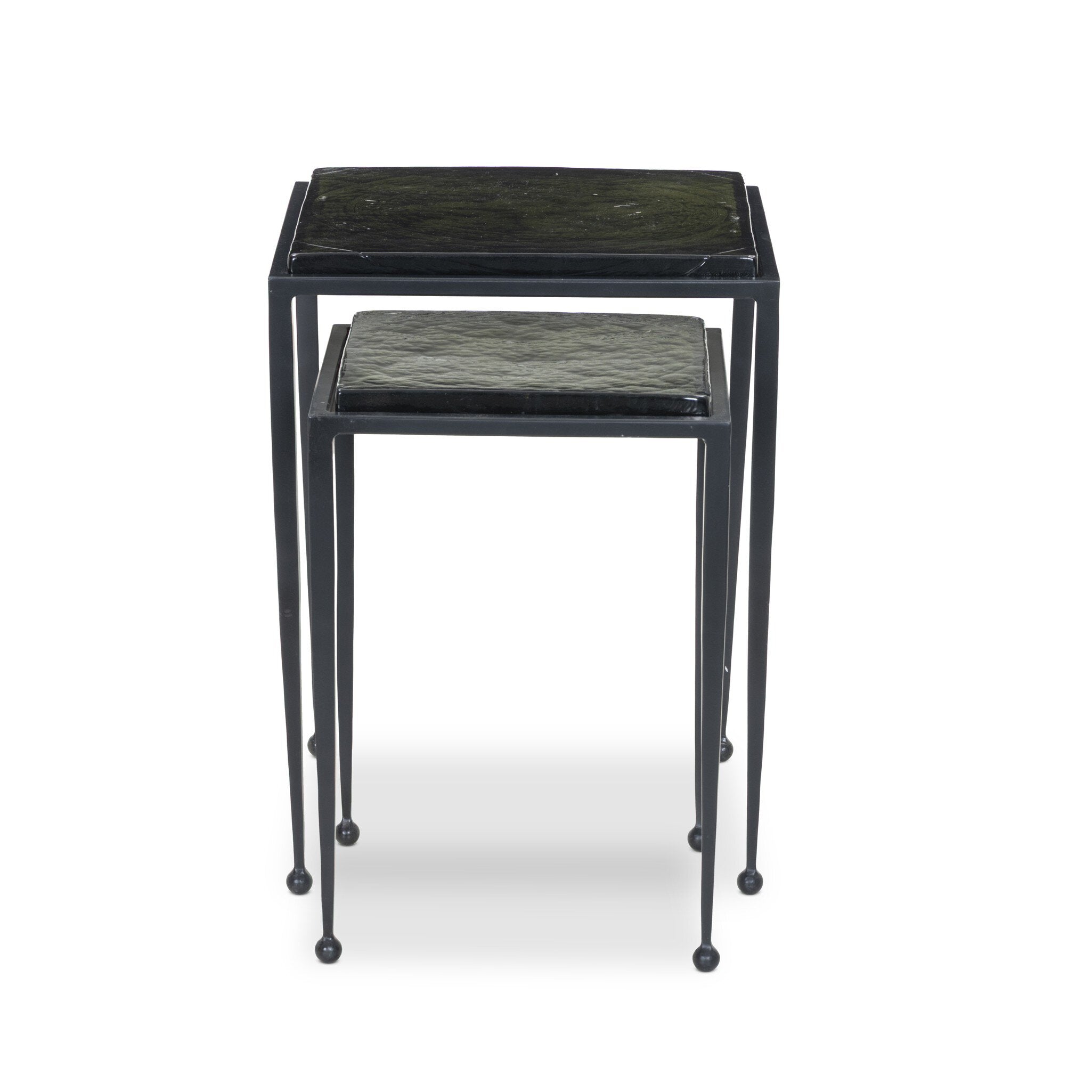 Dalston Nesting End Table Set - Moss Cast Glass