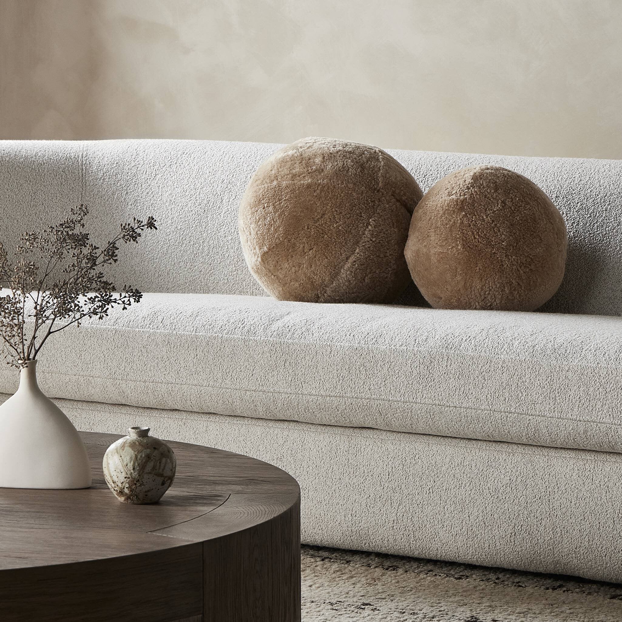 Balle Shearling Pillow - Beige Shorn Sheepskin