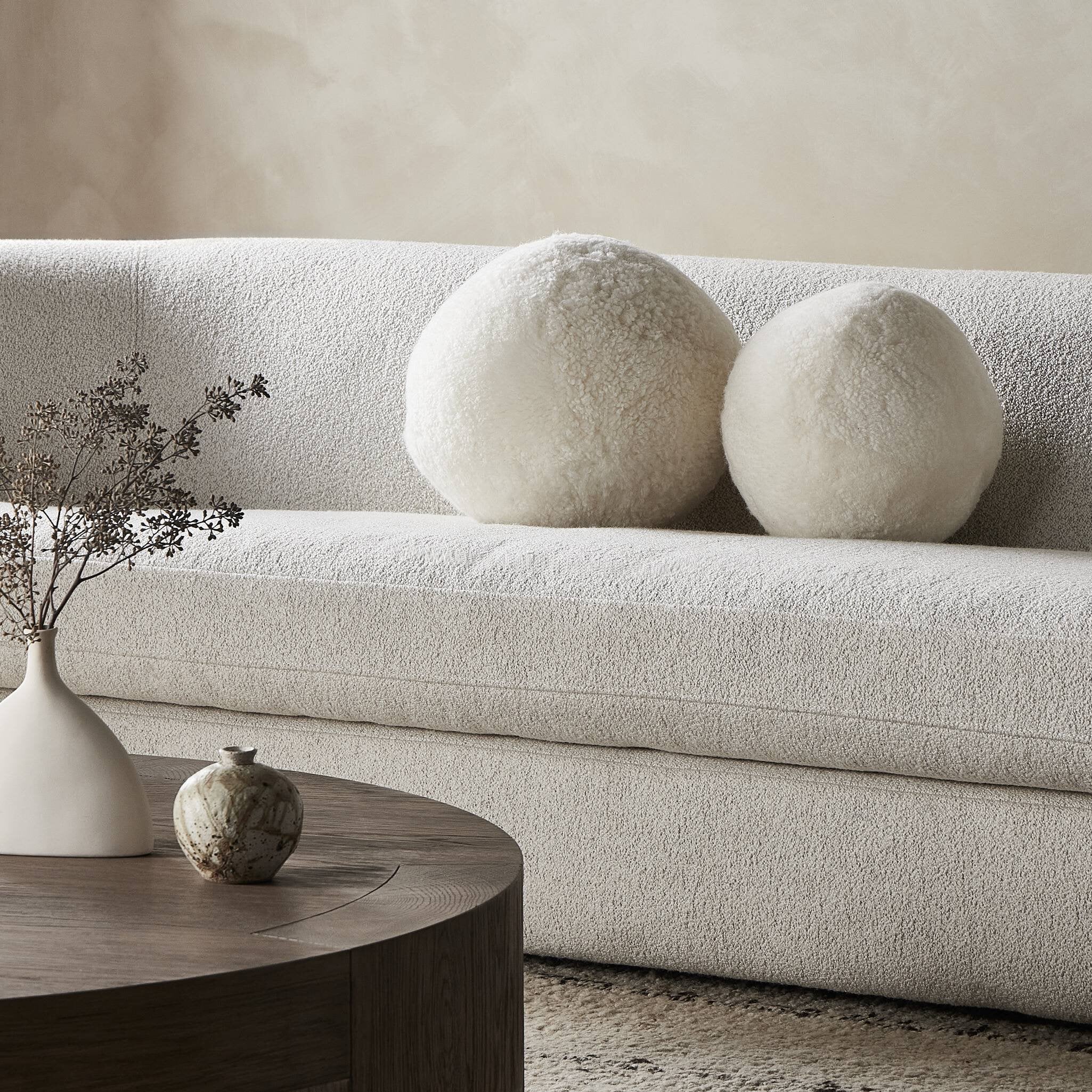 Balle Shearling Pillow - White Shorn Sheepskin