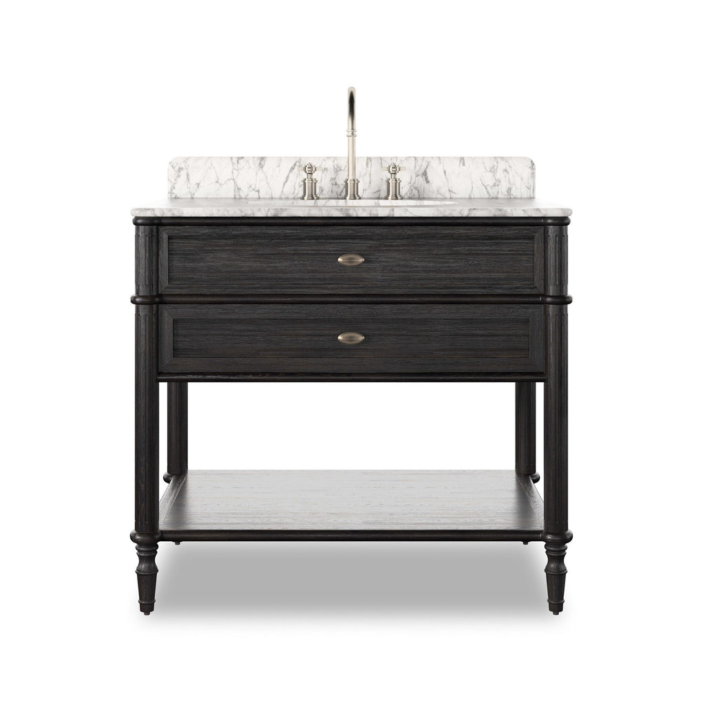 Toulouse Single Vanity - Satin Black Veneer