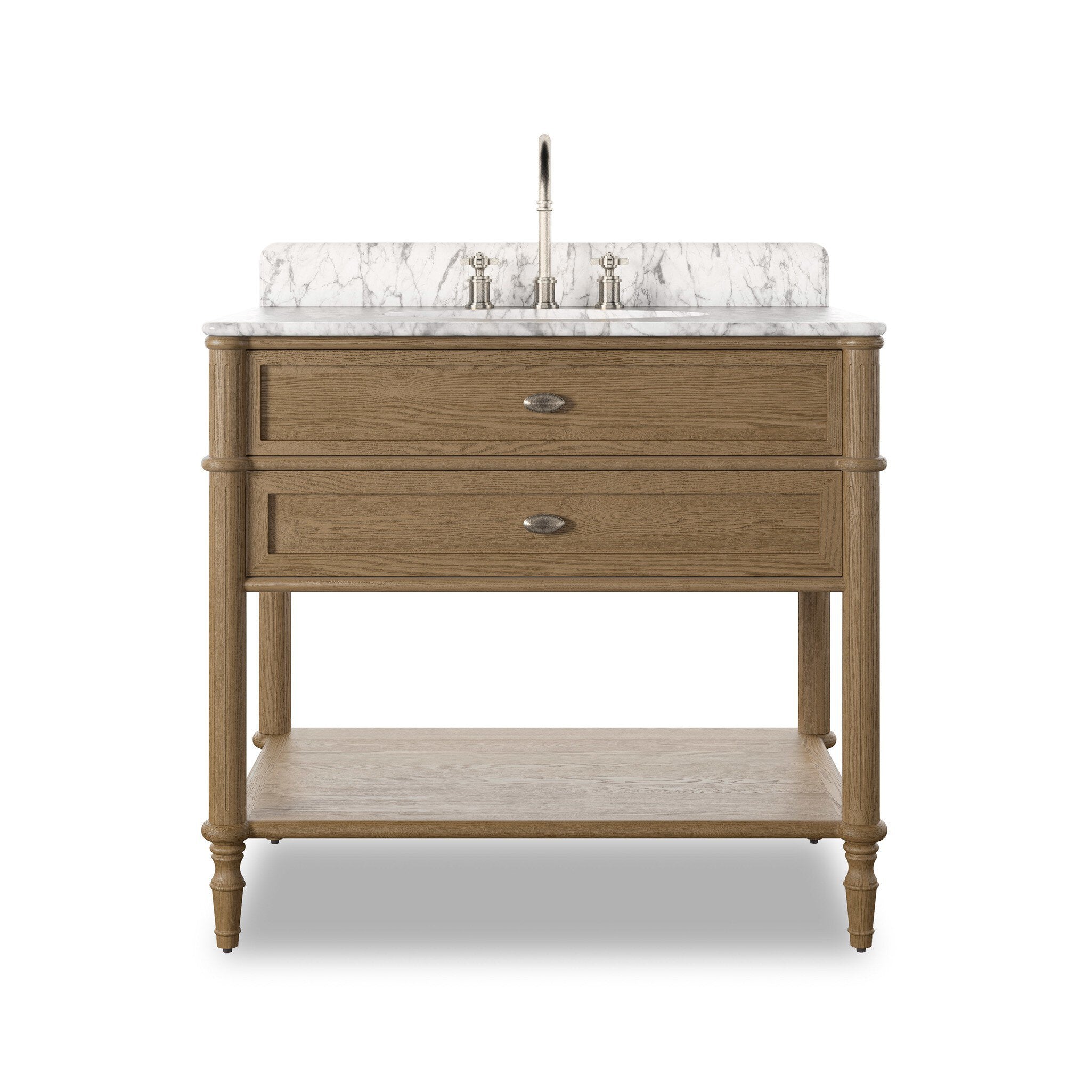 Toulouse Single Vanity - Washed Blonde Oak Veneer