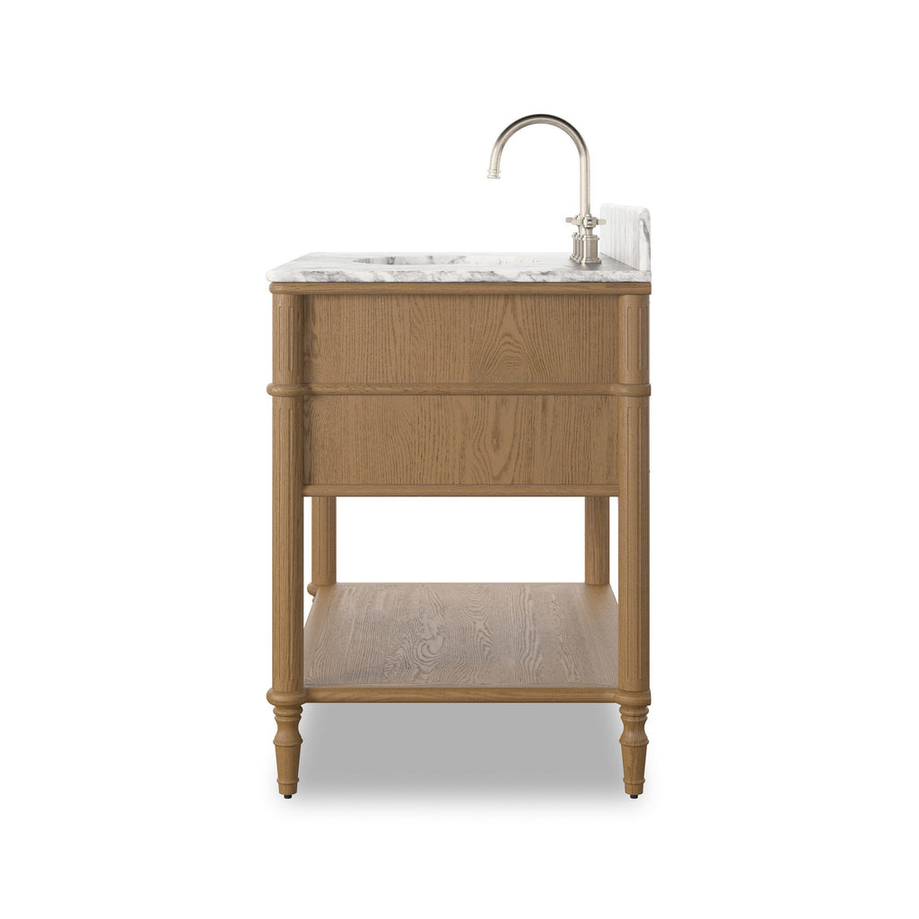 Toulouse Single Vanity - Washed Blonde Oak Veneer