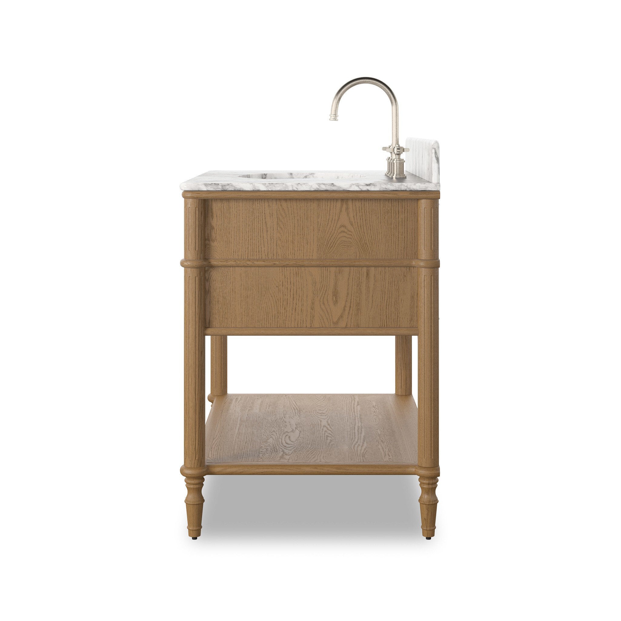 Toulouse Single Vanity - Washed Blonde Oak Veneer