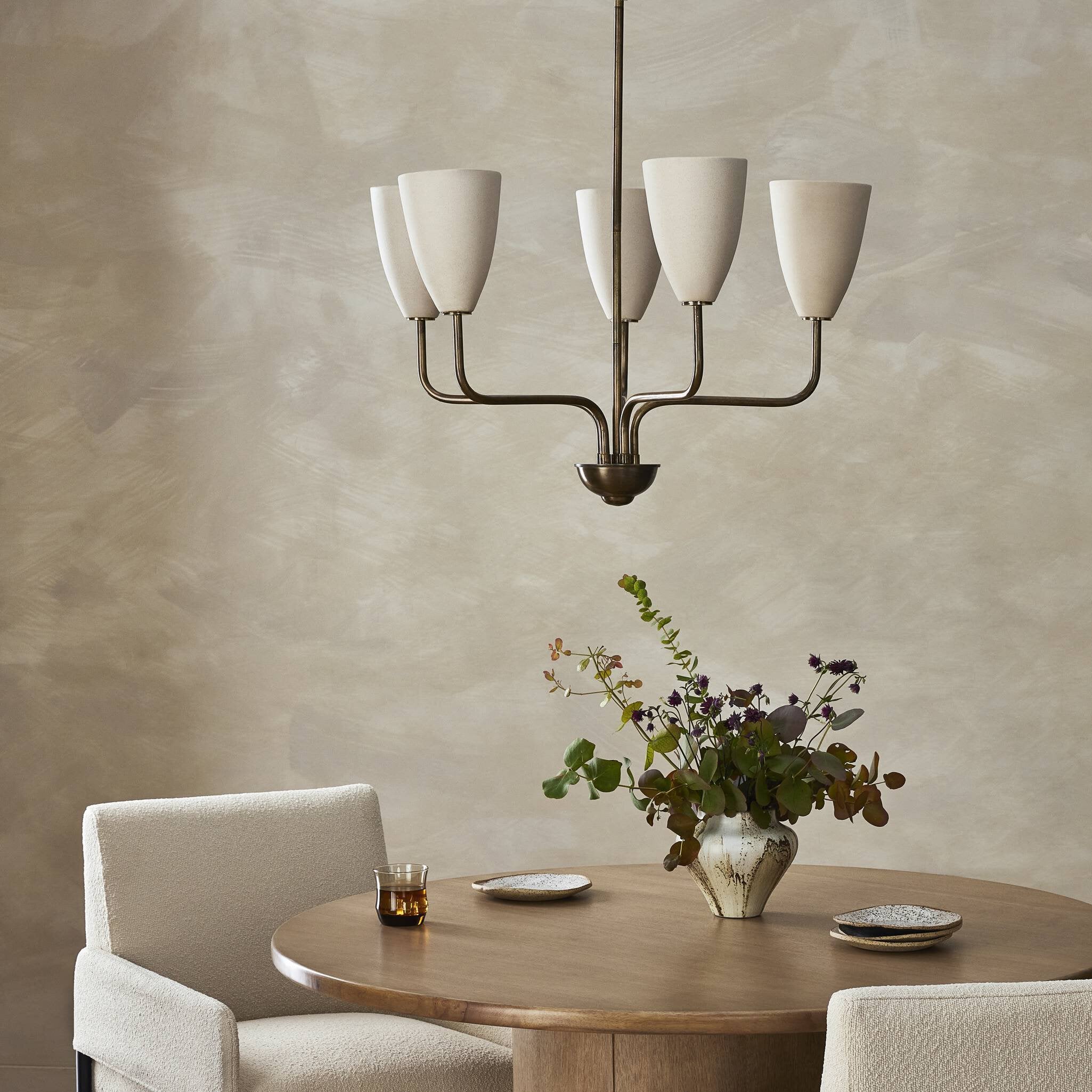 Jasmine Chandelier - Aged Brass