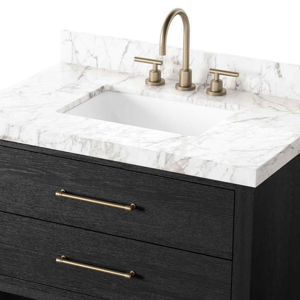 Anthem Single Vanity - Black Wash Oak Veneer