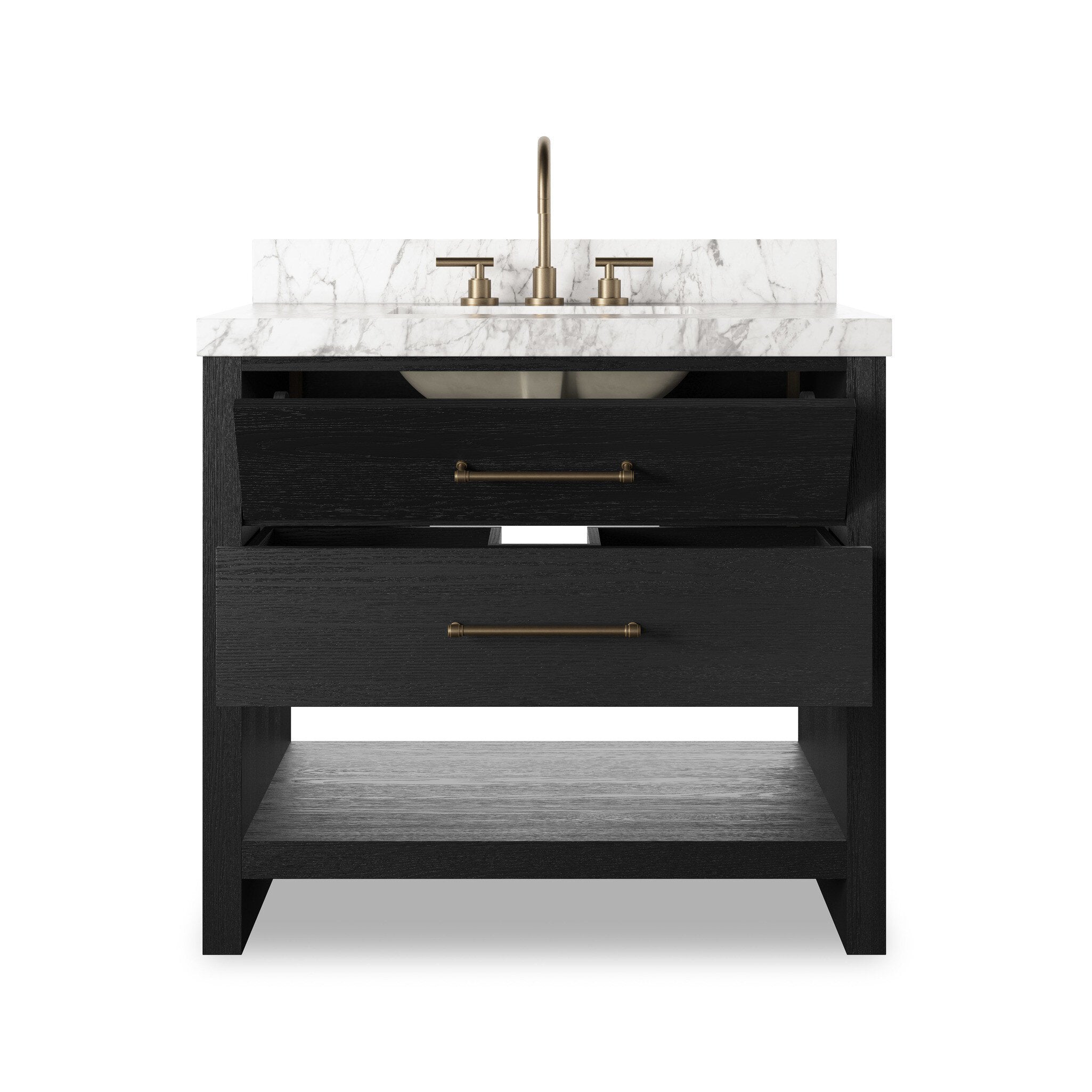 Anthem Single Vanity - Black Wash Oak Veneer