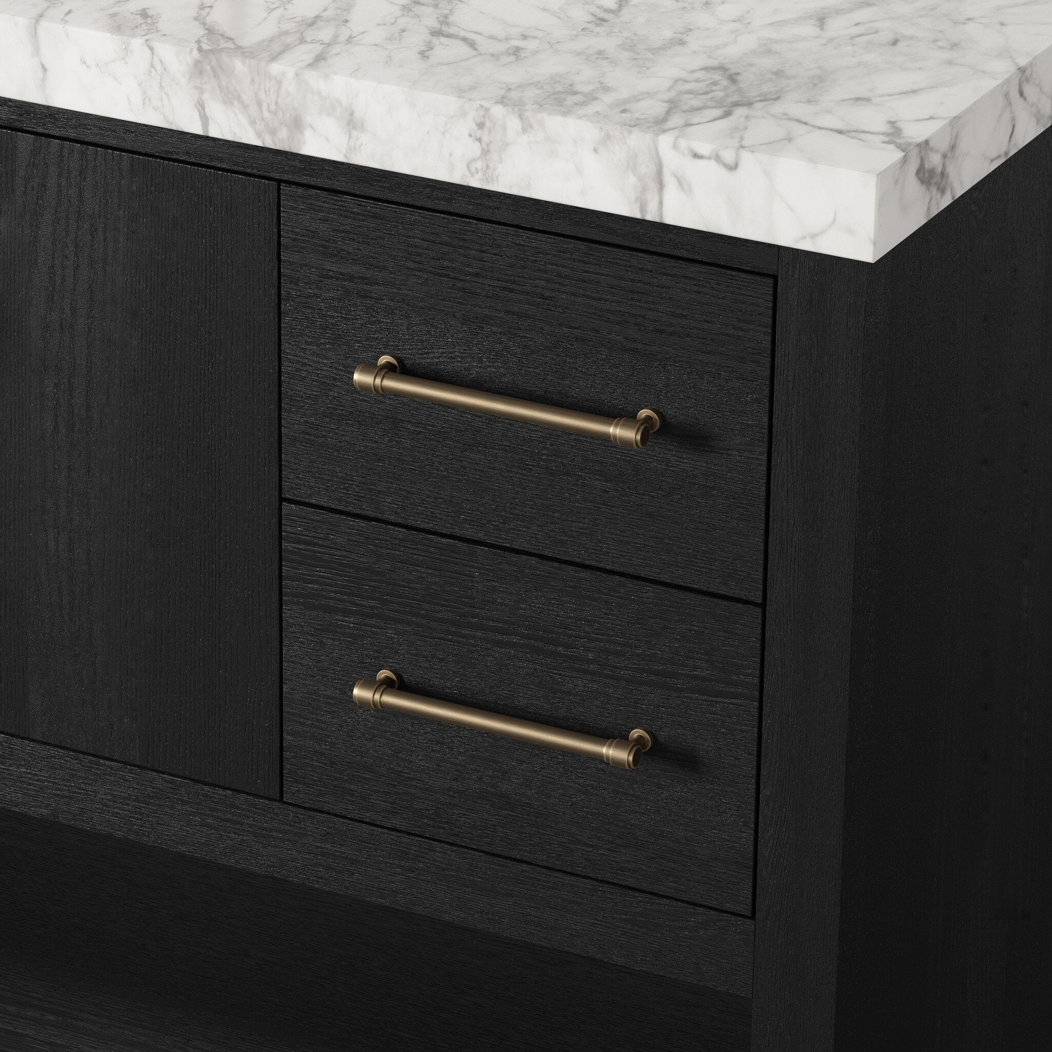 Anthem Single Wide Vanity - Black Wash Oak Veneer
