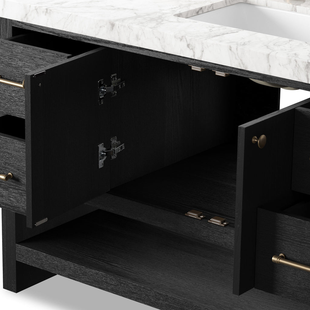 Anthem Single Wide Vanity - Black Wash Oak Veneer