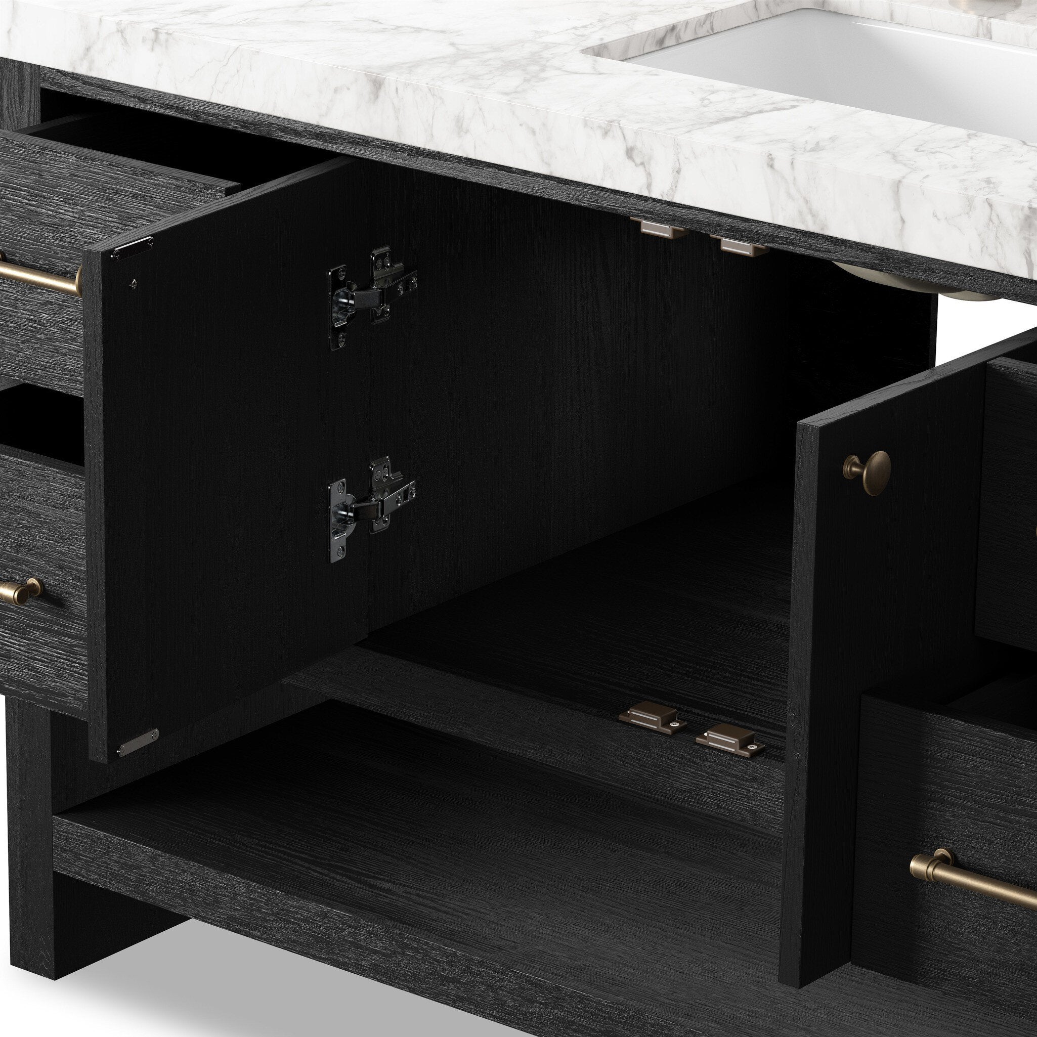 Anthem Single Wide Vanity - Black Wash Oak Veneer