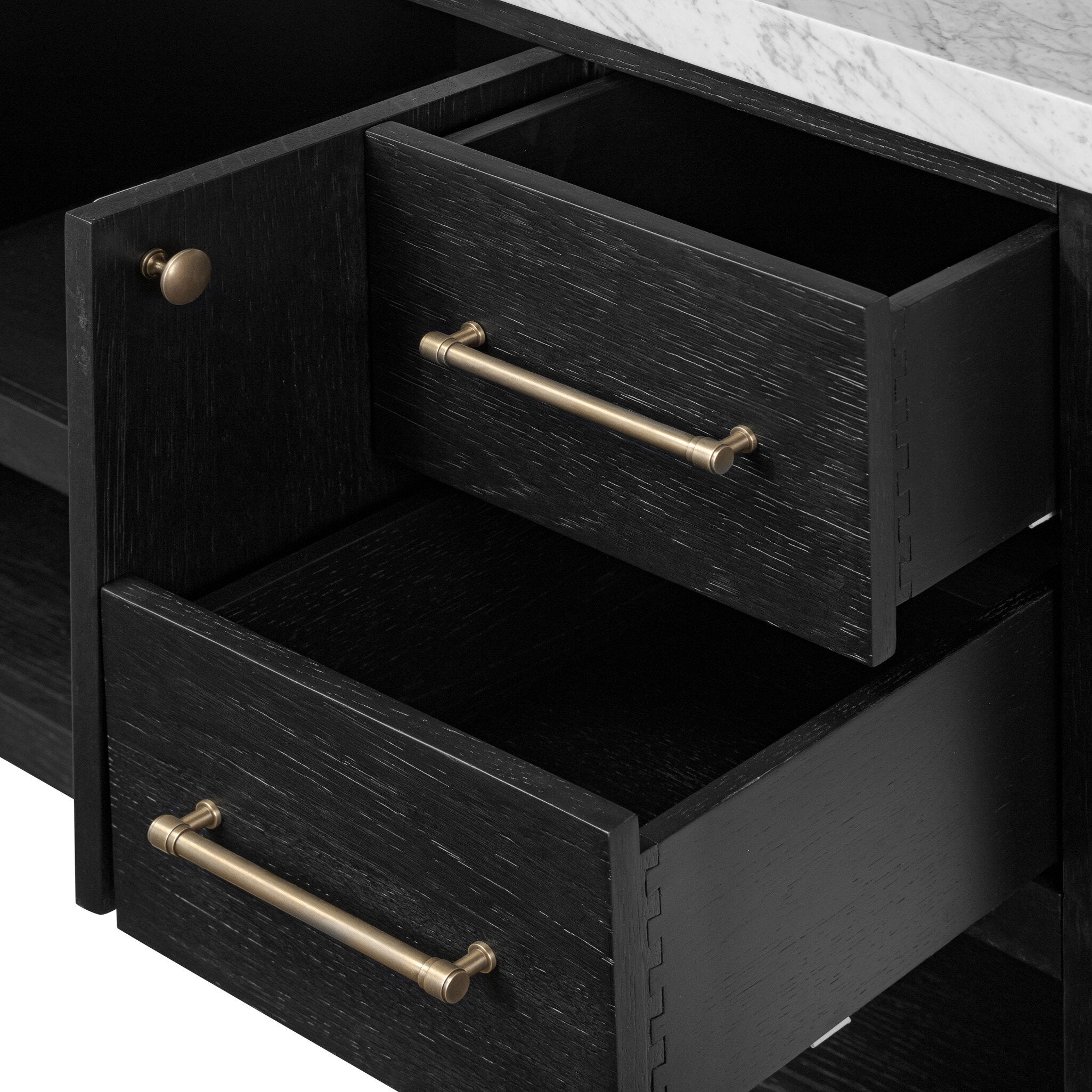 Anthem Single Wide Vanity - Black Wash Oak Veneer