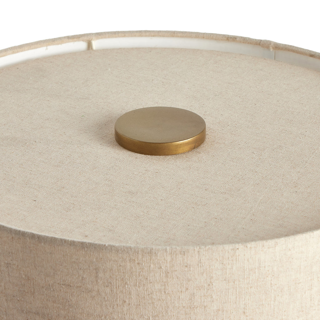 Hensley Table Lamp - Antique Brass Iron | Flax Linen