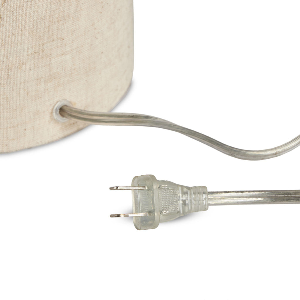 Hensley Table Lamp - Antique Brass Iron | Flax Linen