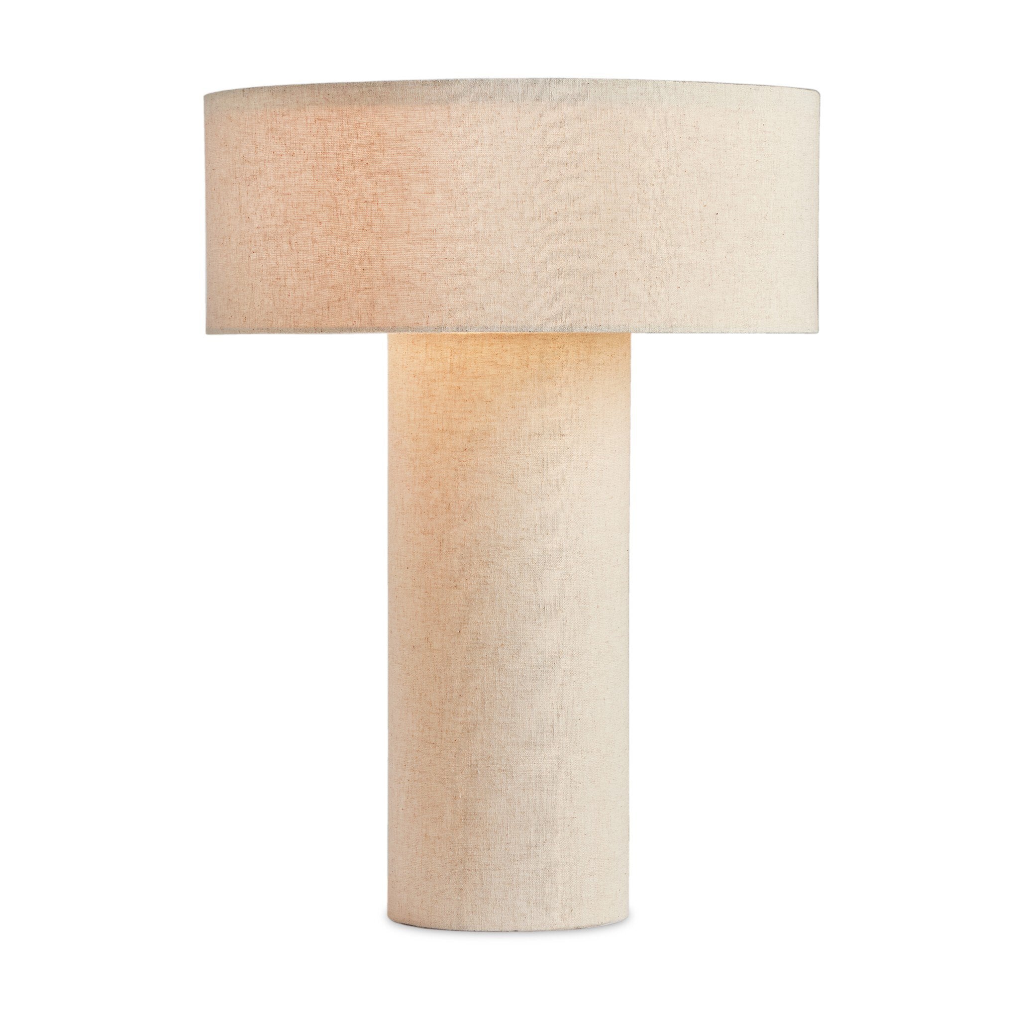 Hensley Table Lamp - Antique Brass Iron | Flax Linen