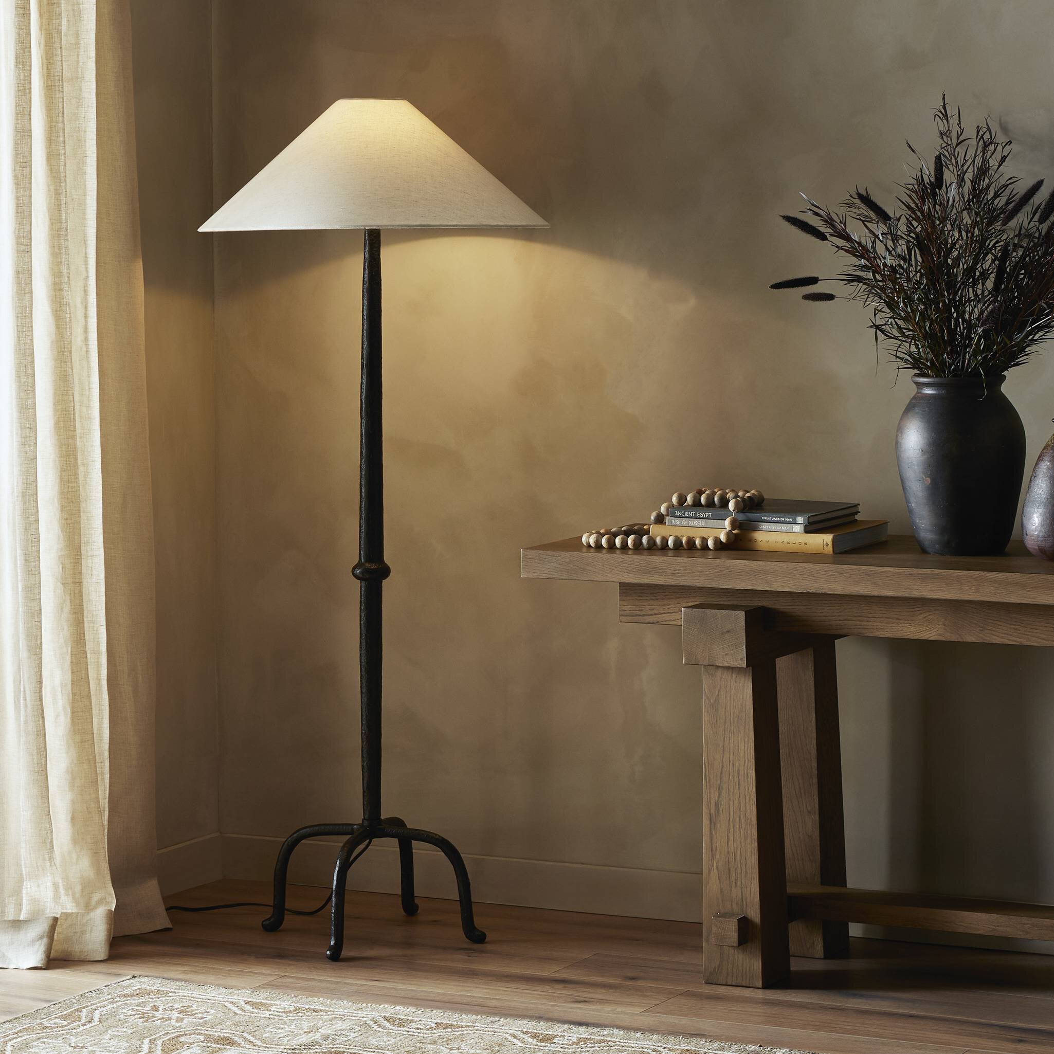 Neville Floor Lamp - Matte Black Cast Aluminum