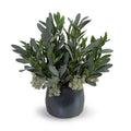 Olive Branches & Lace Berry in Porcelain 18"H Metallic Black Porcelain