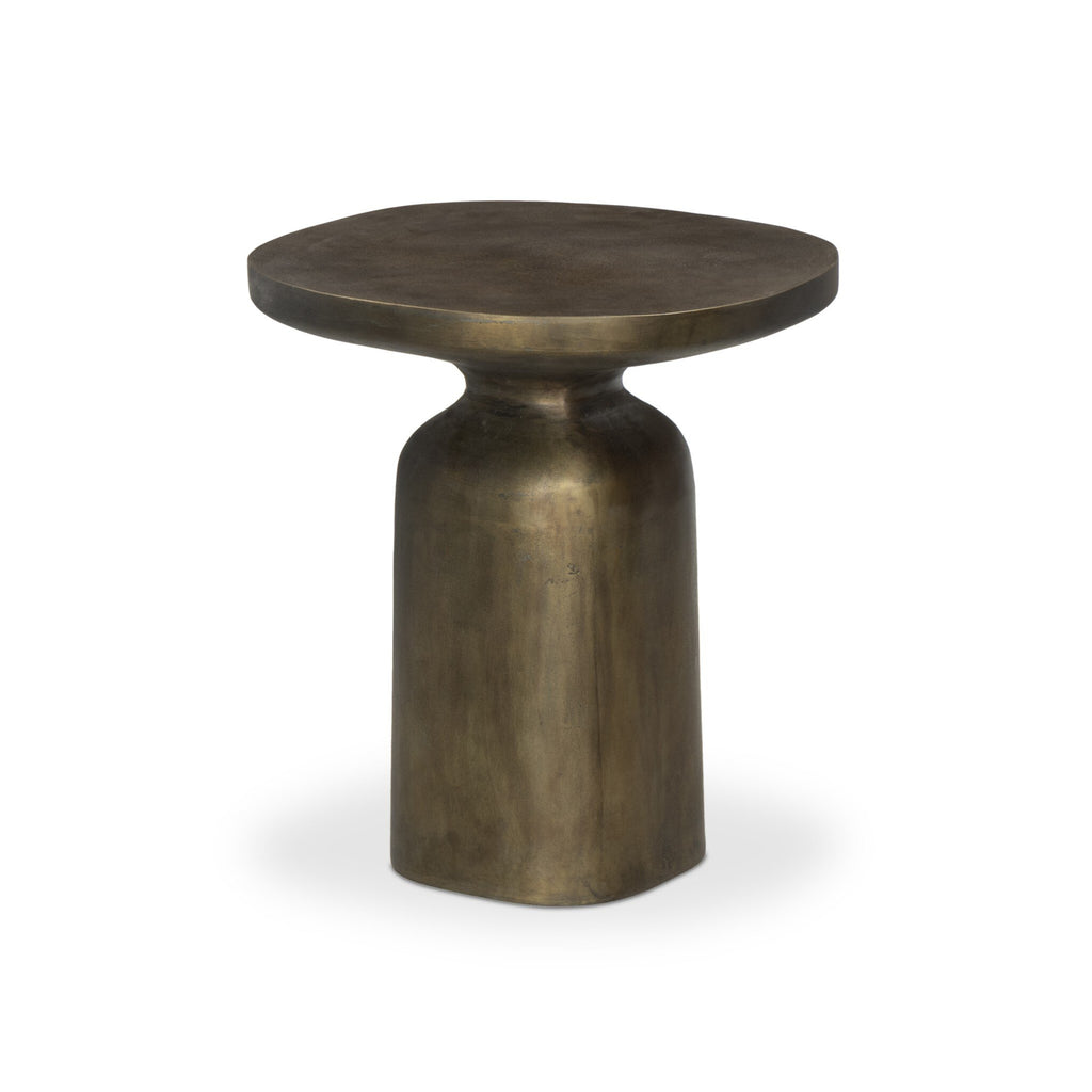 Odessa End Table - Textured Aged Brass