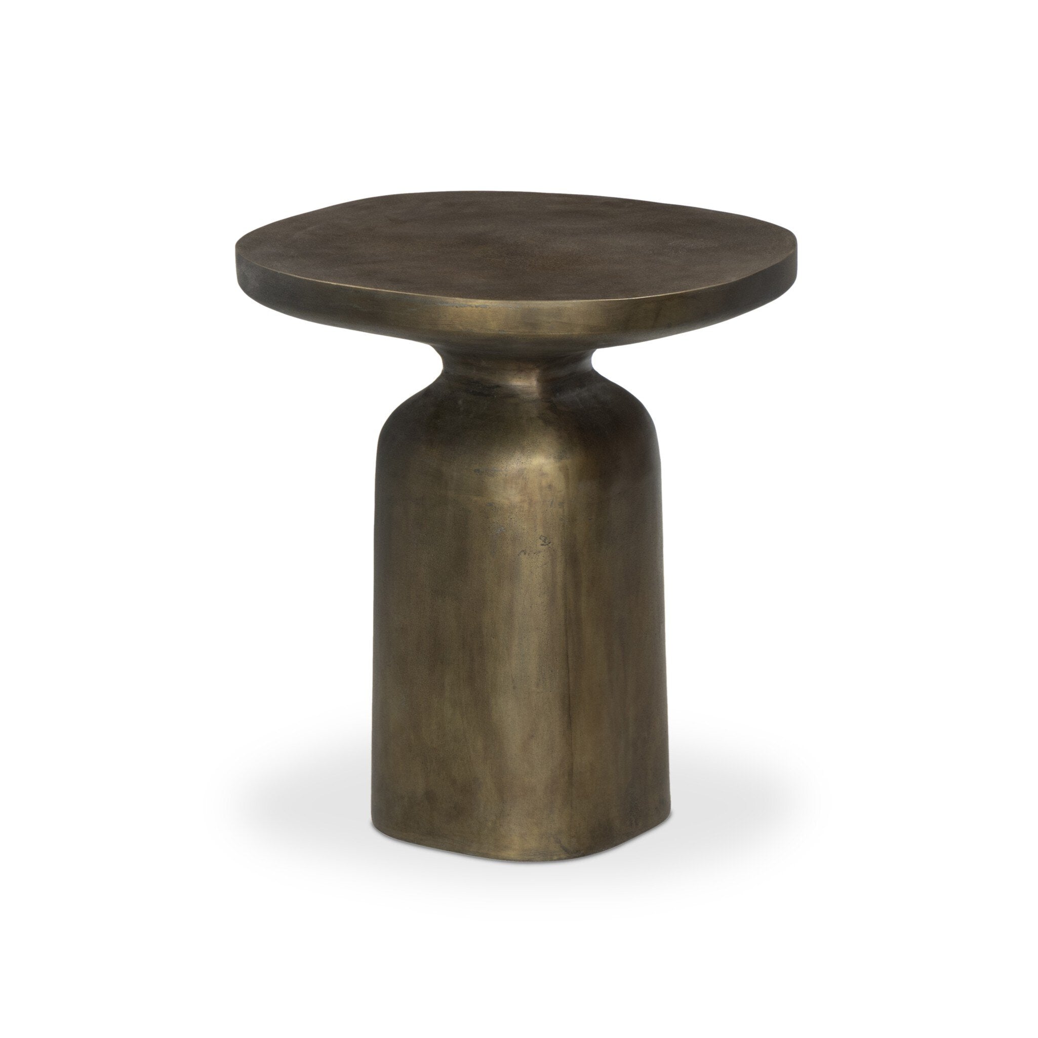 Odessa End Table - Textured Aged Brass