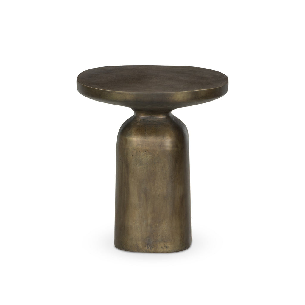 Odessa End Table - Textured Aged Brass