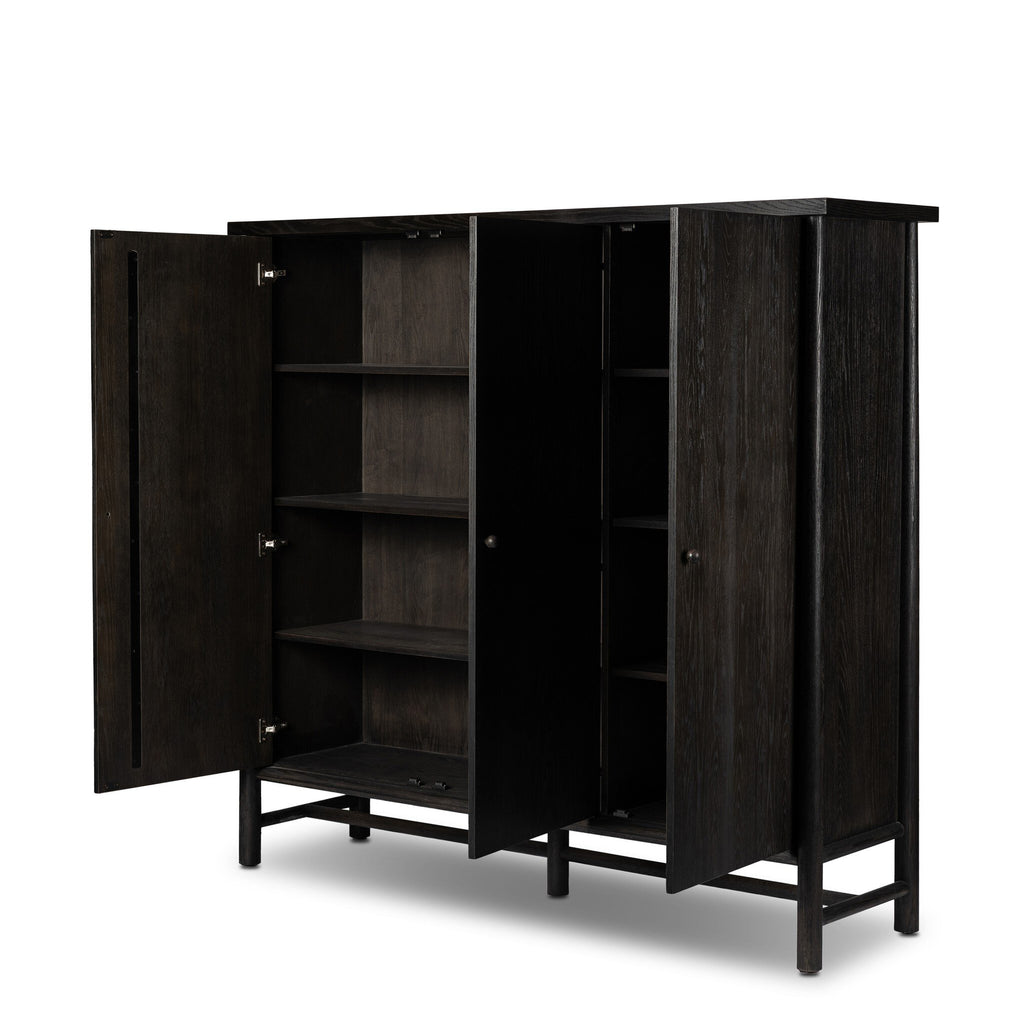 Renaud 3-Door Cabinet - Charcoal Oak Veneer