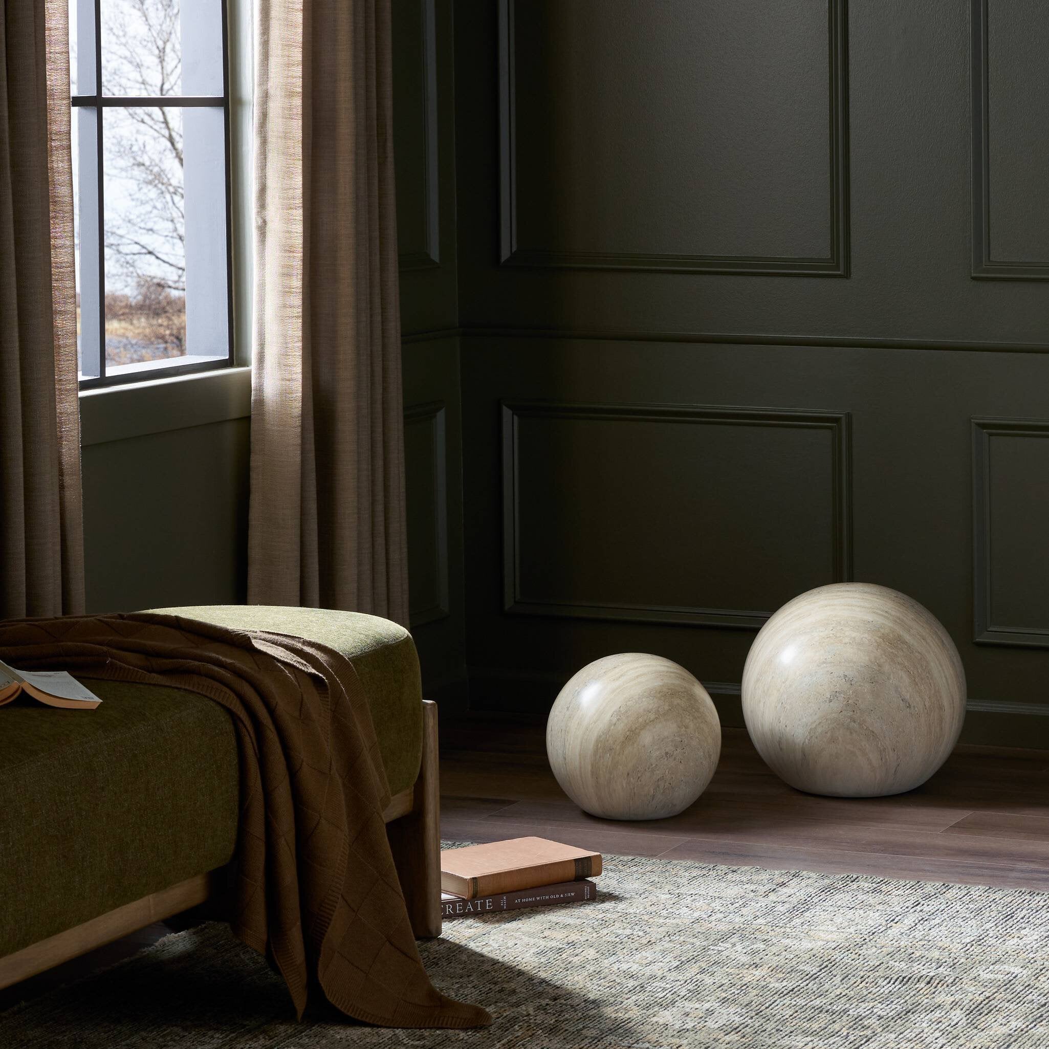 Mairo Sphere - Natural Grey Faux Marble | Large