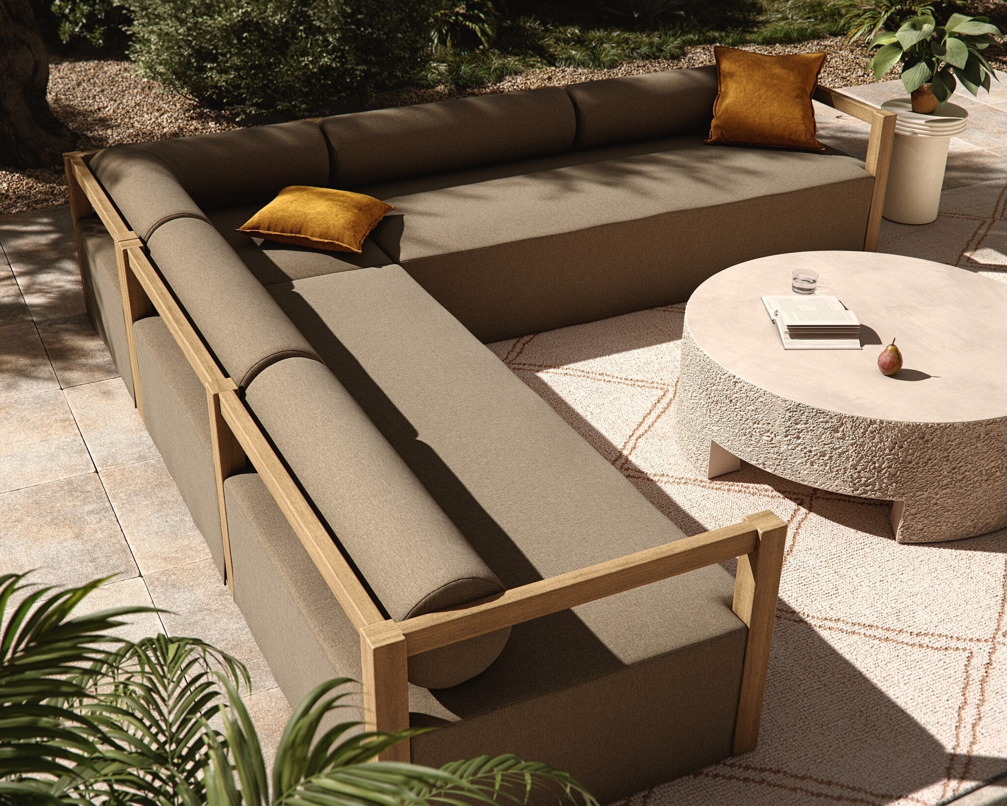 Laskin Outdoor 3Pc Sectional - Alessi Fawn