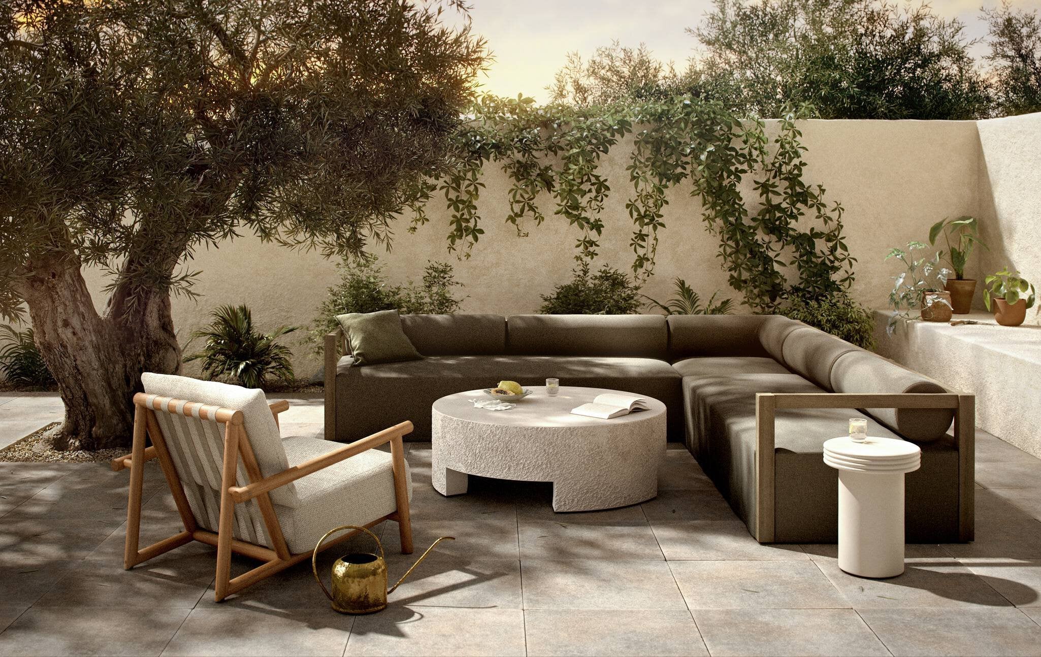 Laskin Outdoor 3Pc Sectional - Alessi Fawn