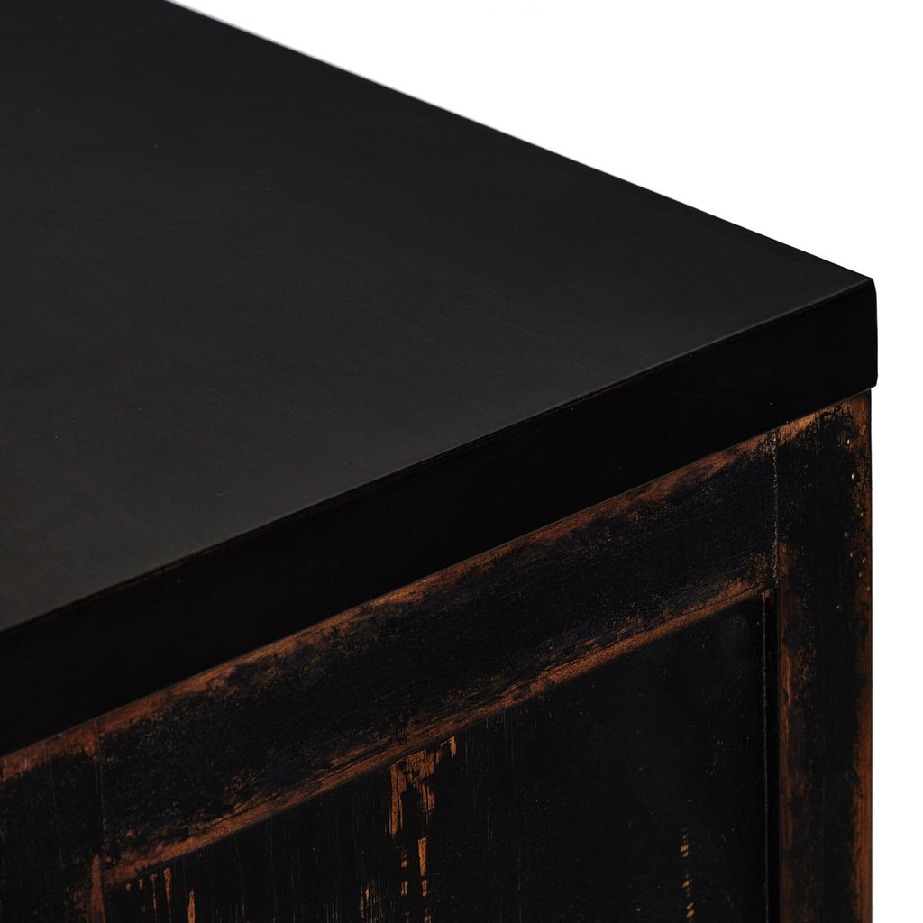 The Humptulips River Moonshine Cabinet - Distressed Burnt Black