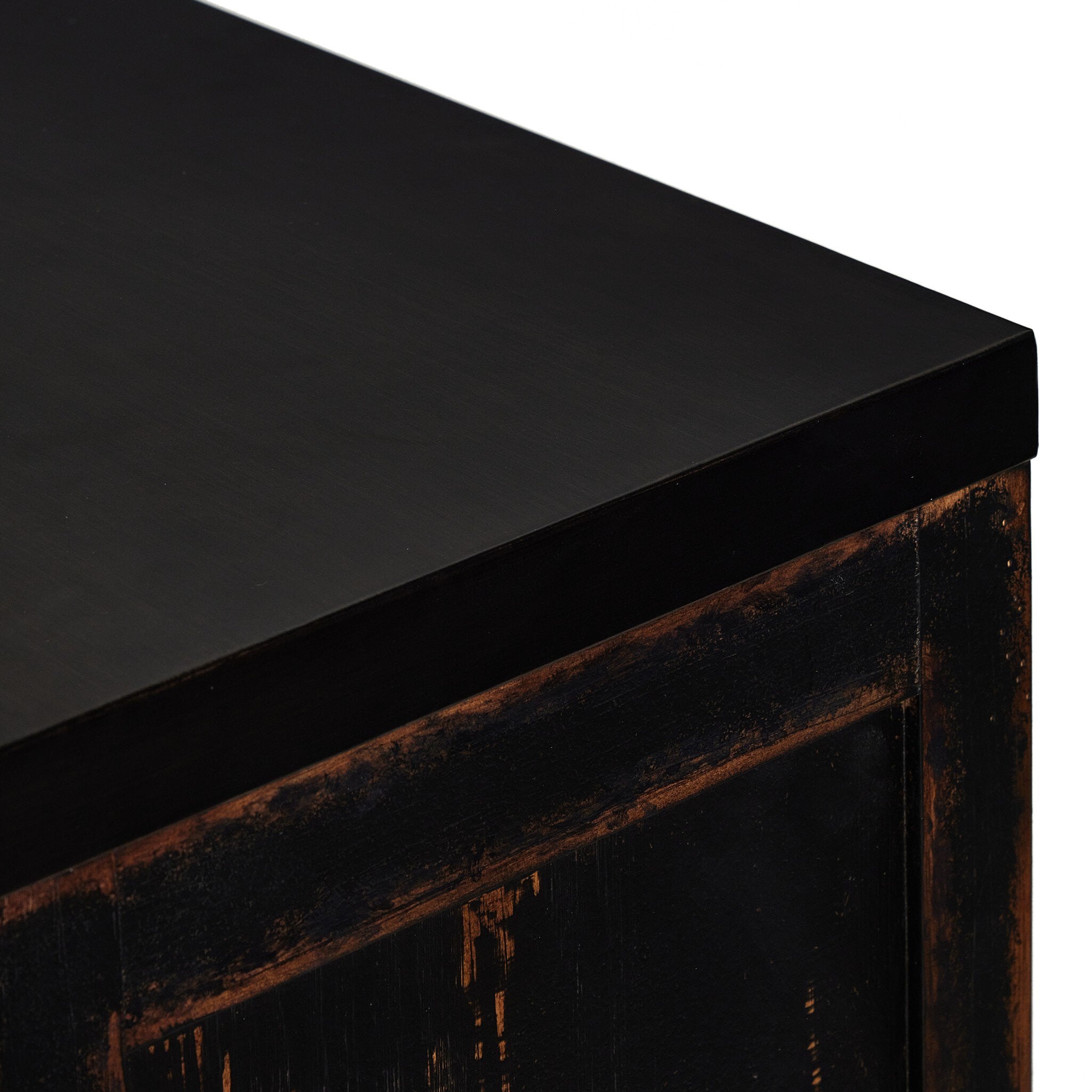 The Humptulips River Moonshine Cabinet - Distressed Burnt Black